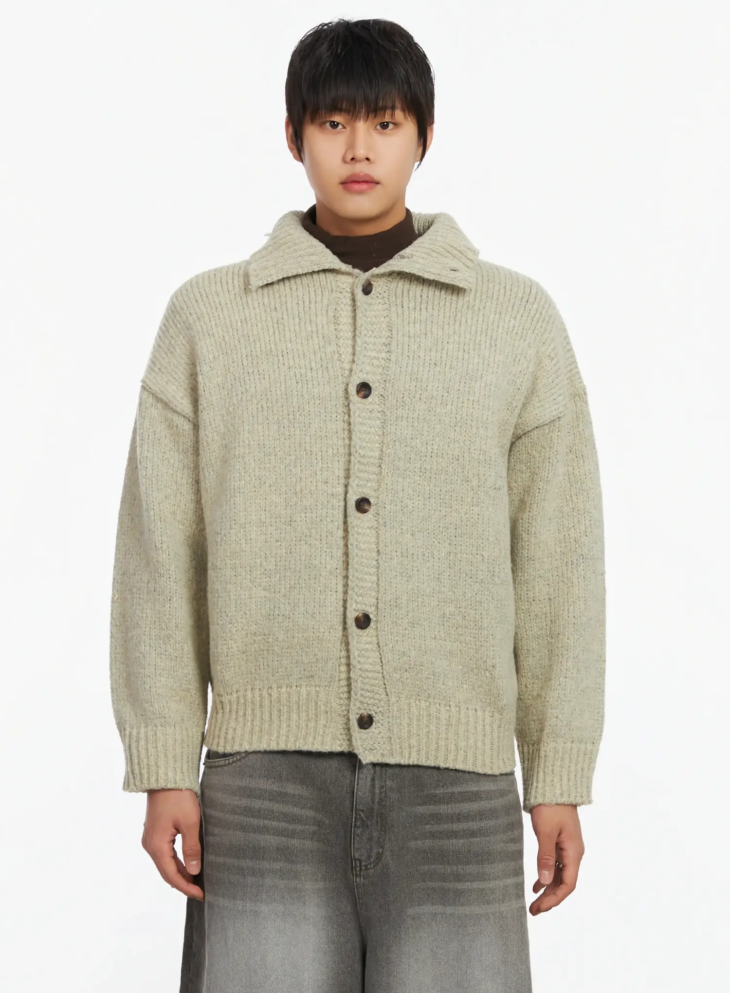 Men's Button-Up Sweater IF503 - Image 10