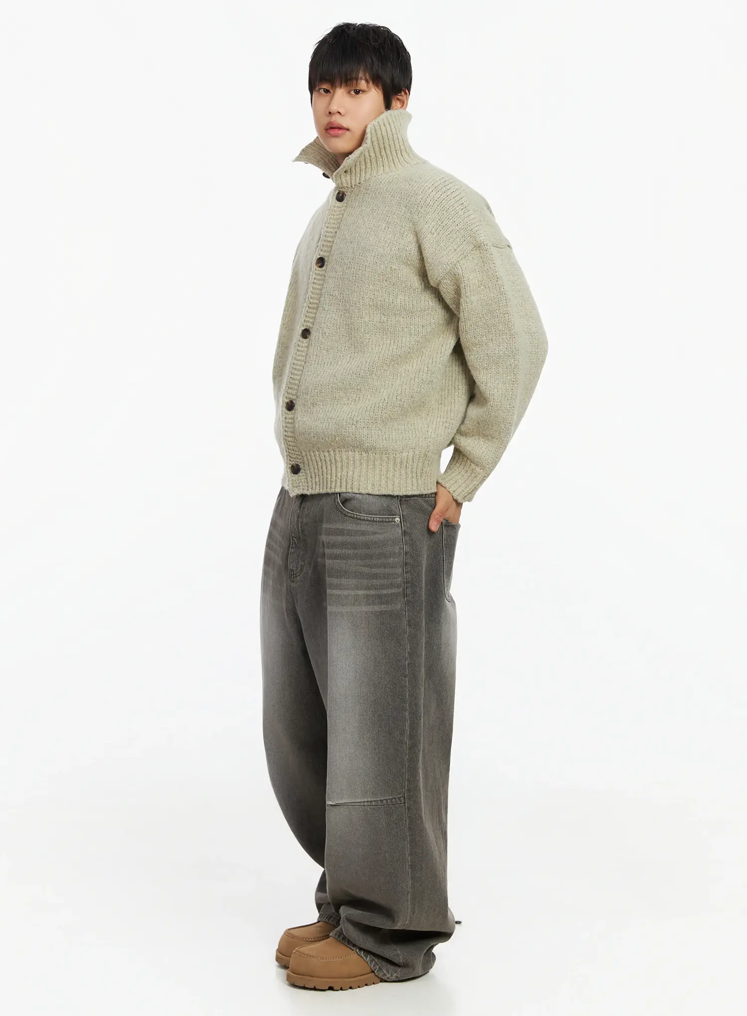 Men's Button-Up Sweater IF503 - Image 8