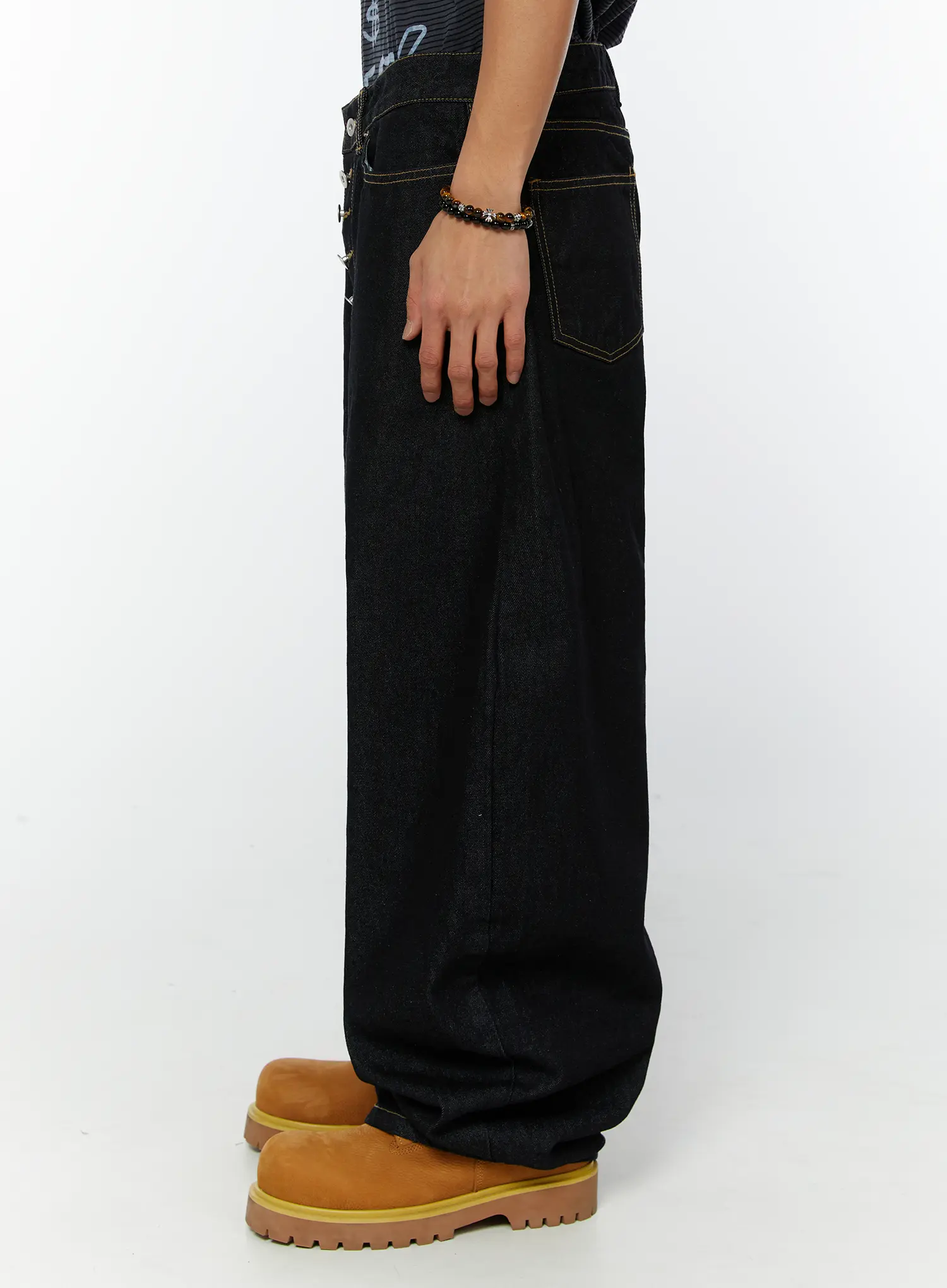 Men's Buttoned Baggy Jeans IY508 - Image 10
