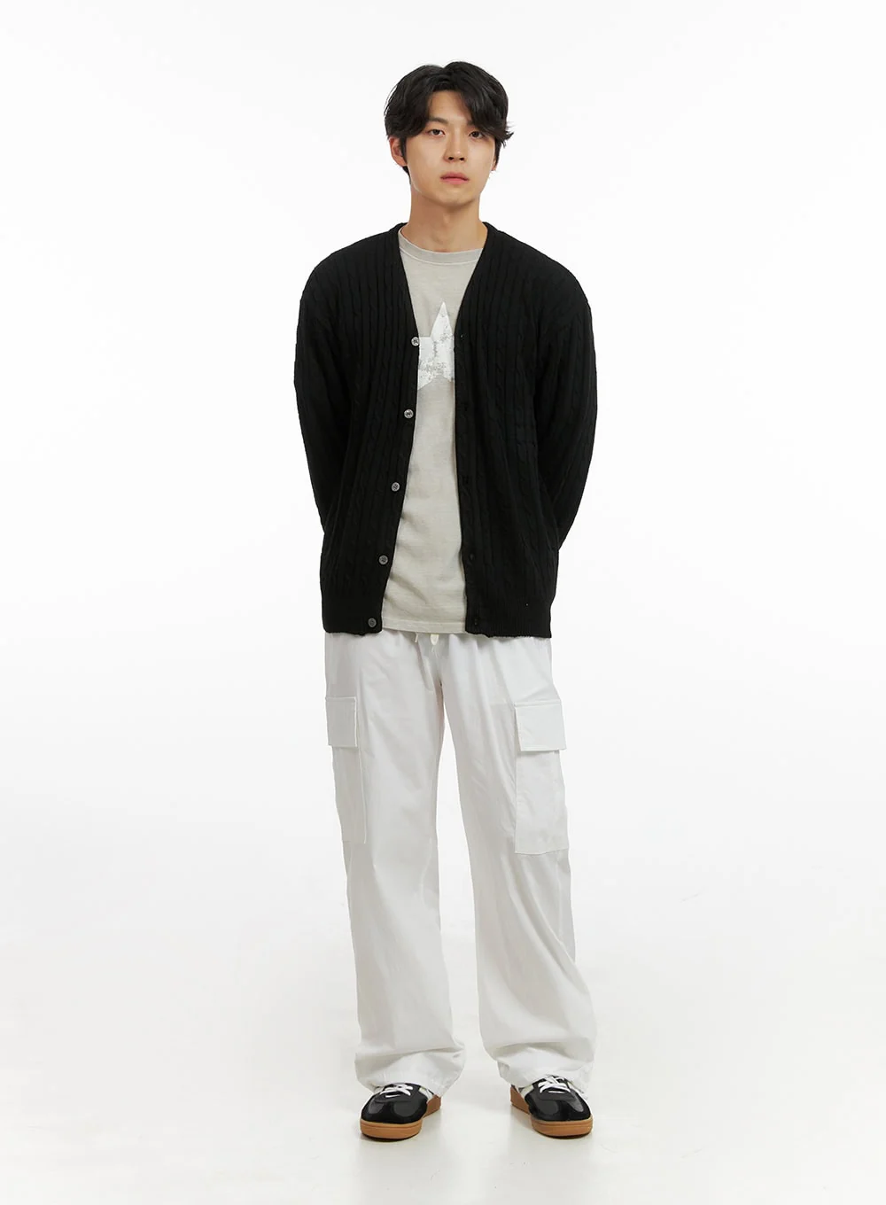 Men's Cable Knit Cardigan IG409 - Image 6