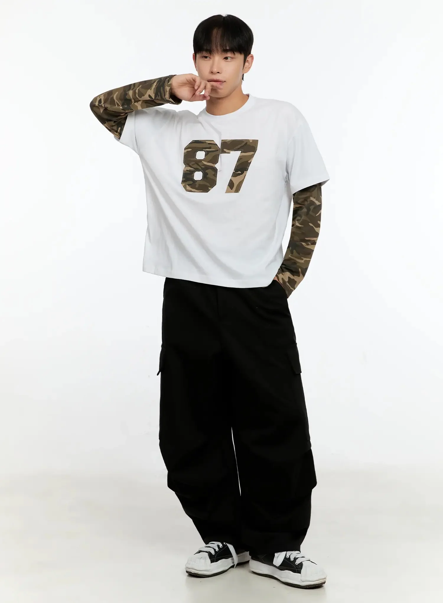Men's Camo Graphic Layered Tee IN525 - Image 11