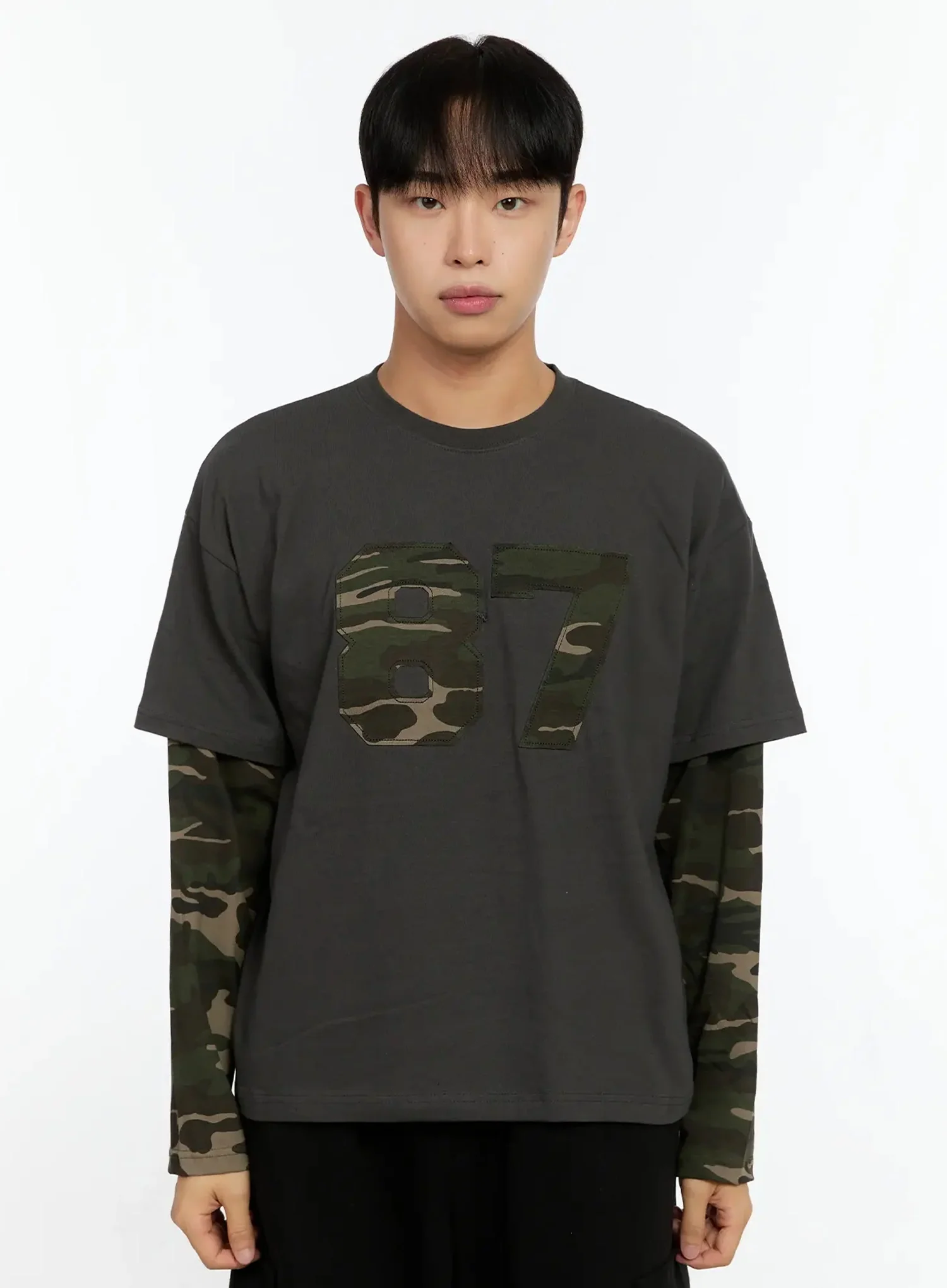 Men's Camo Graphic Layered Tee IN525 - Image 14