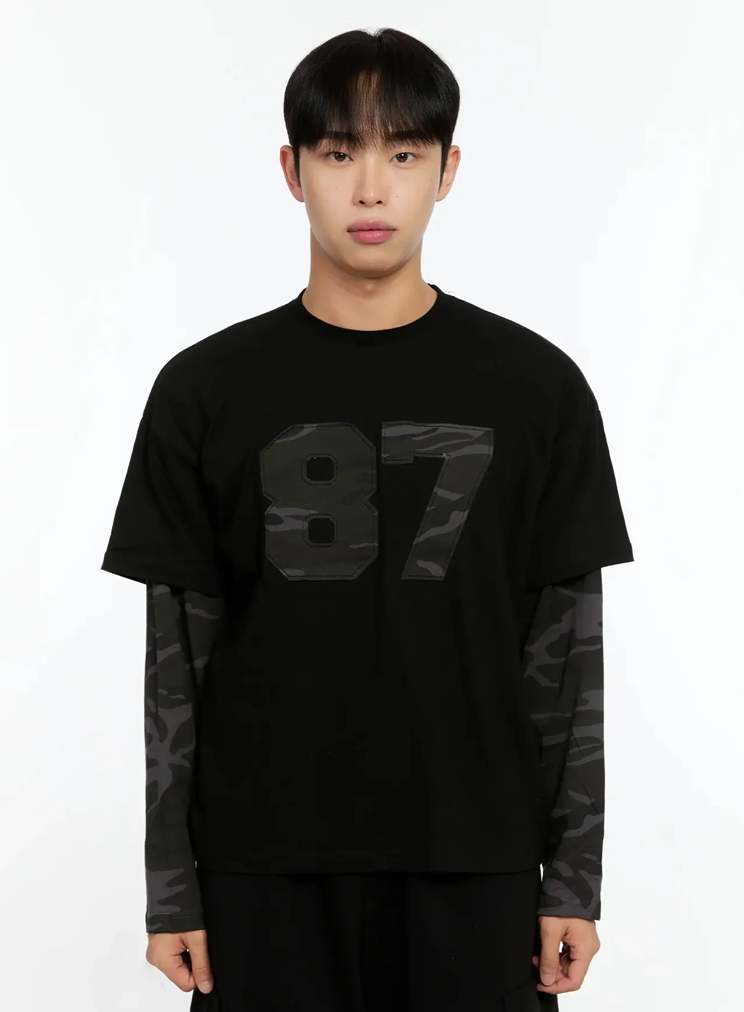 Men's Camo Graphic Layered Tee IN525 - Image 15