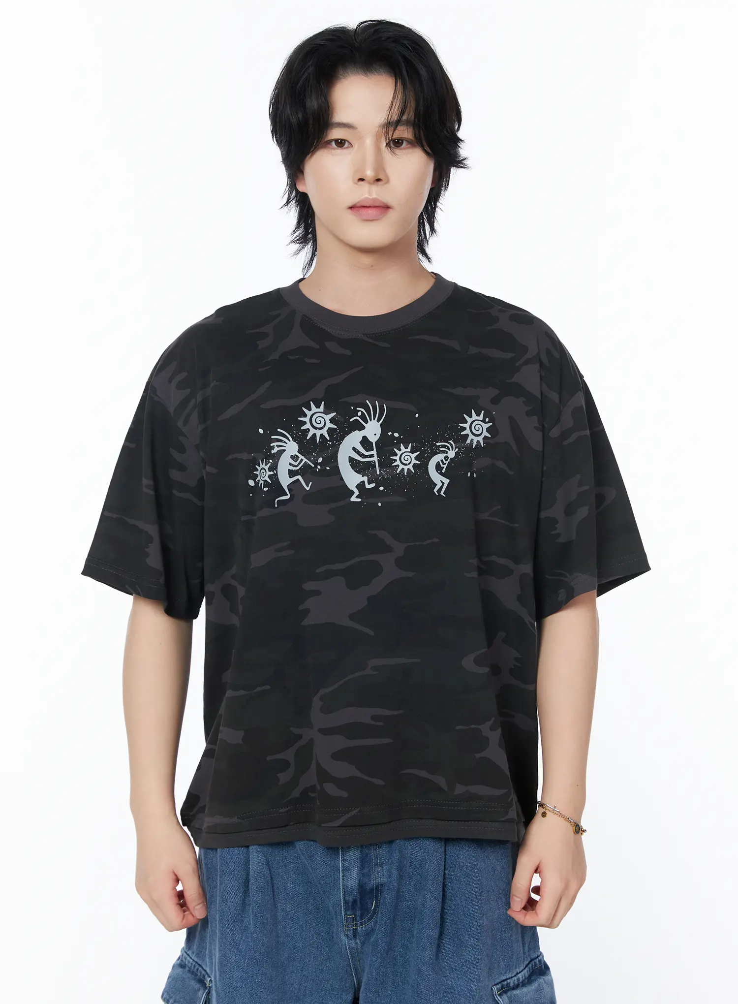 Men's Camo Layered T-Shirt IY519 - Image 11