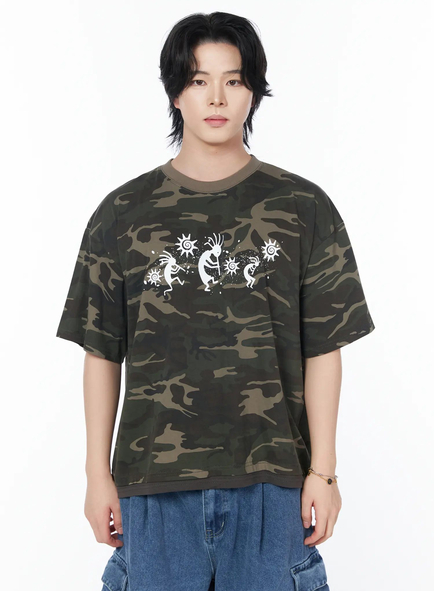 Men's Camo Layered T-Shirt IY519 - Image 12