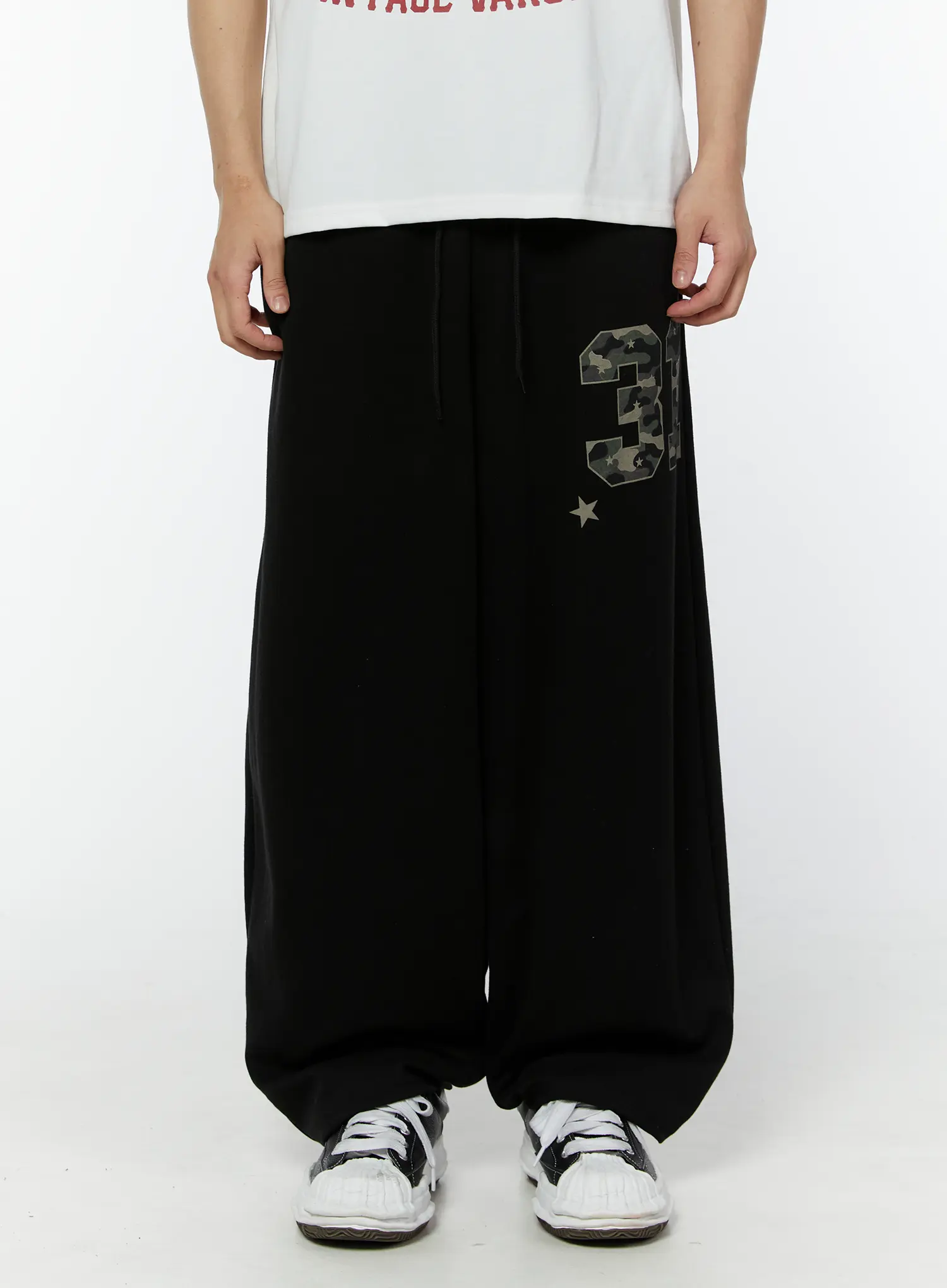 Men's Camouflage Graphic Sweatpants (Black) IU508 - Image 2