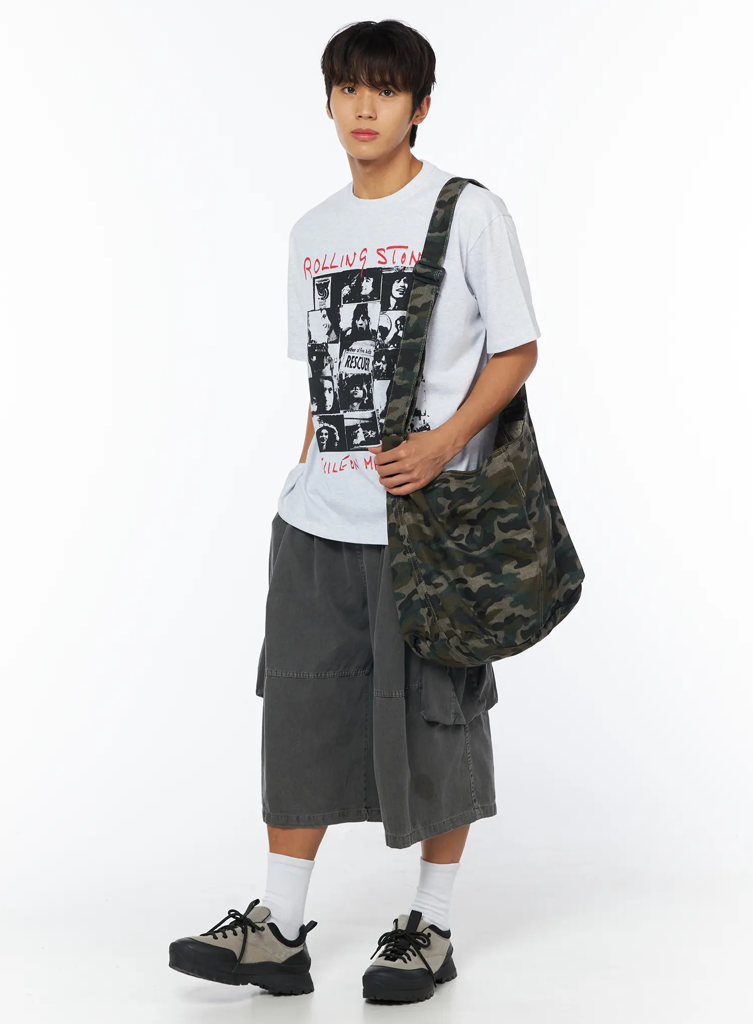 Men's Cargo Bermuda Shorts (Dark Gray) IY529 - Image 9