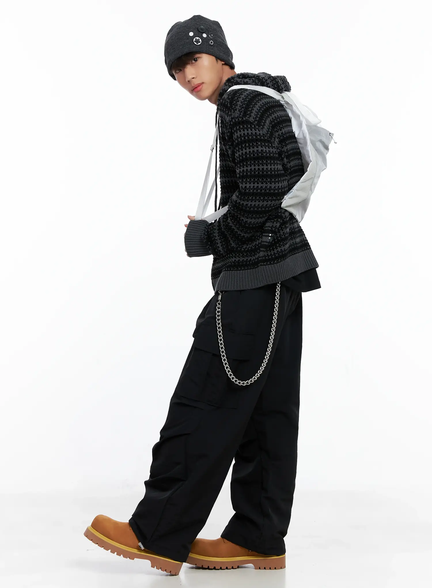 Men's Cargo Drawstring Pants IO506 - Image 3