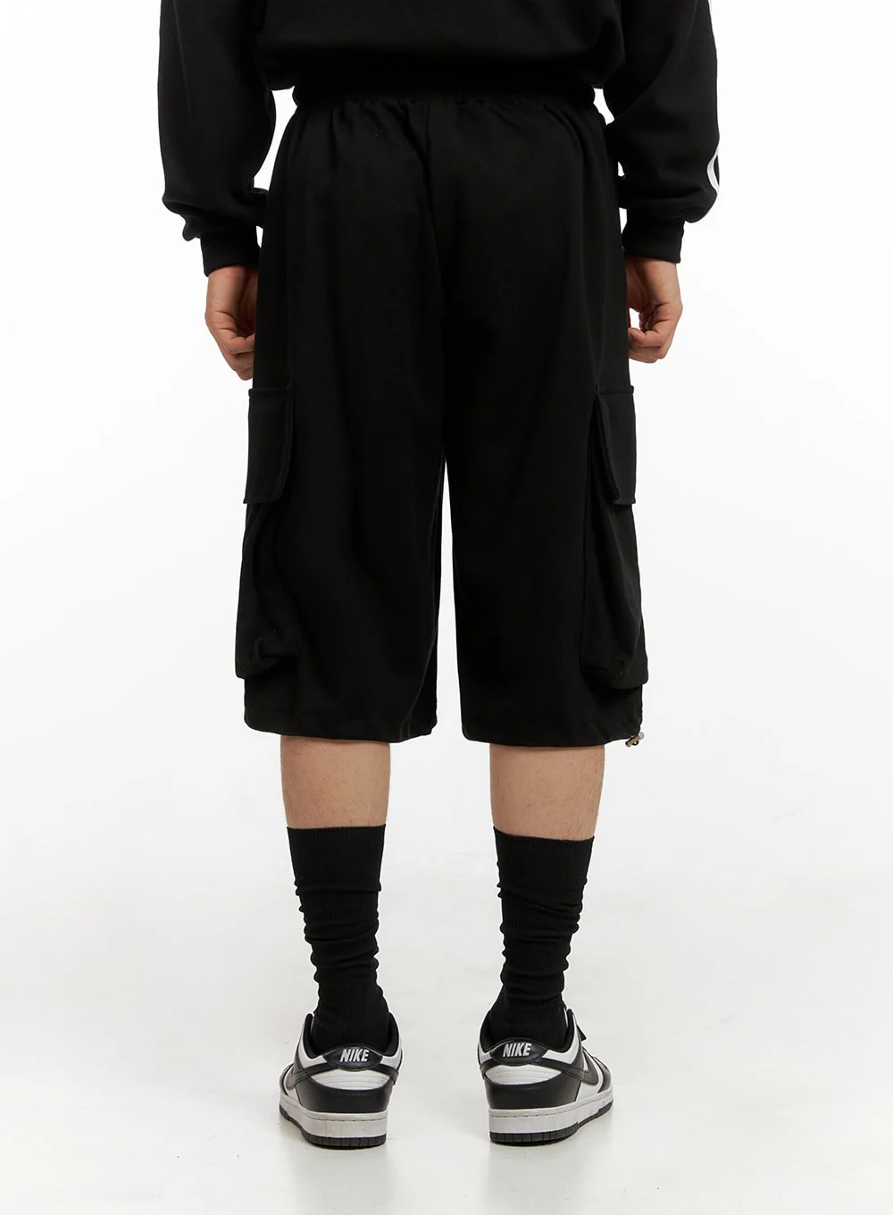 Men's Cargo Sweatshorts (Black) IG409 - Image 6