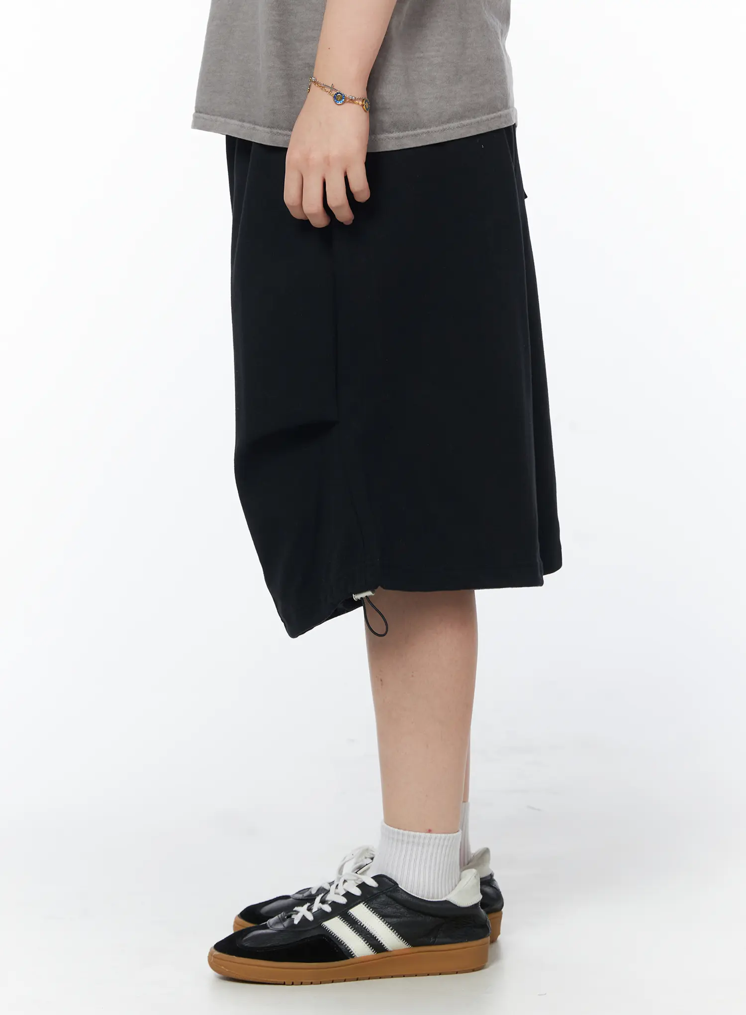 Men's Casual Parachute Shorts (Black) IY522 - Image 4