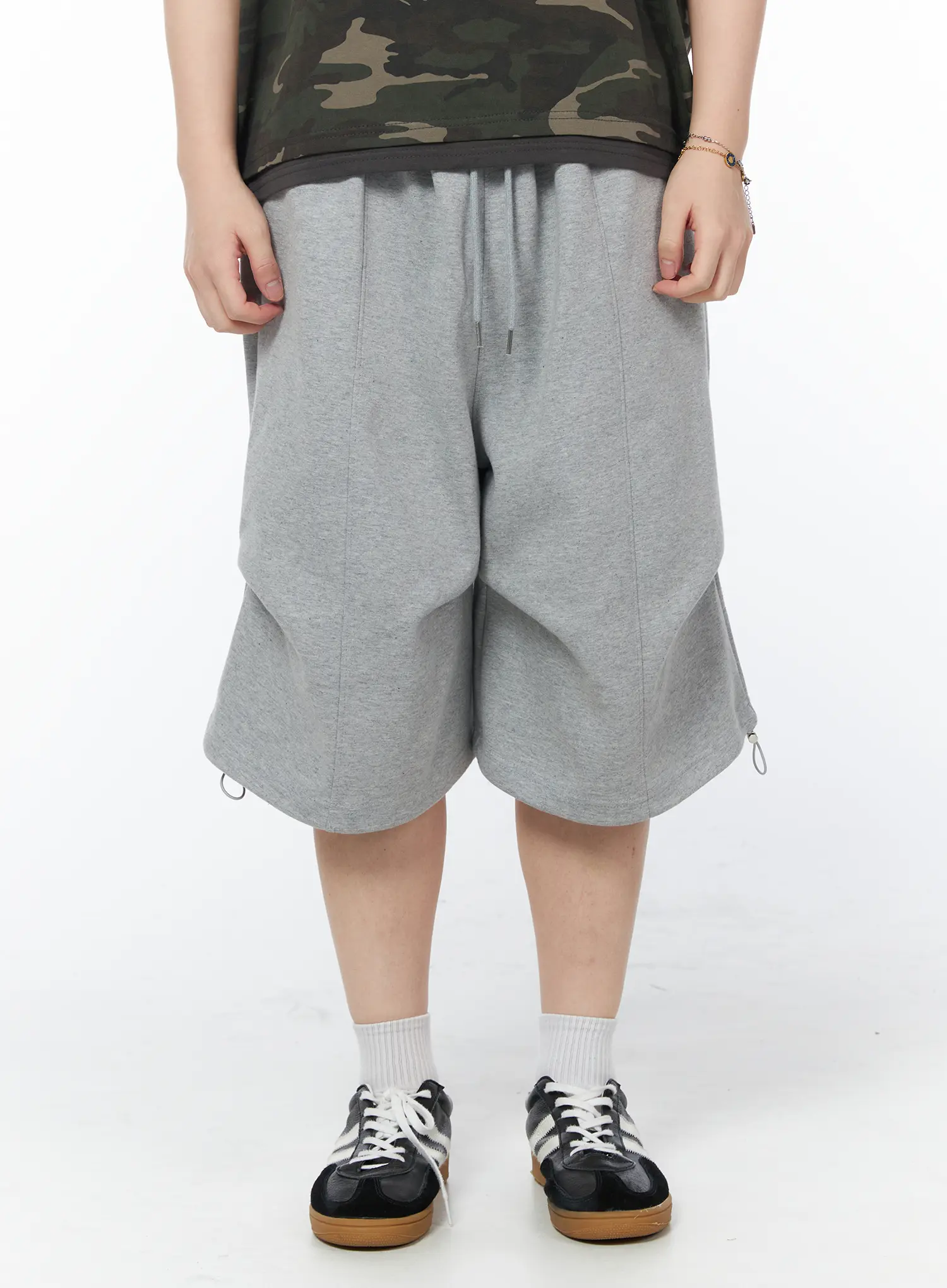 Men's Casual Parachute Shorts (Gray) IY522