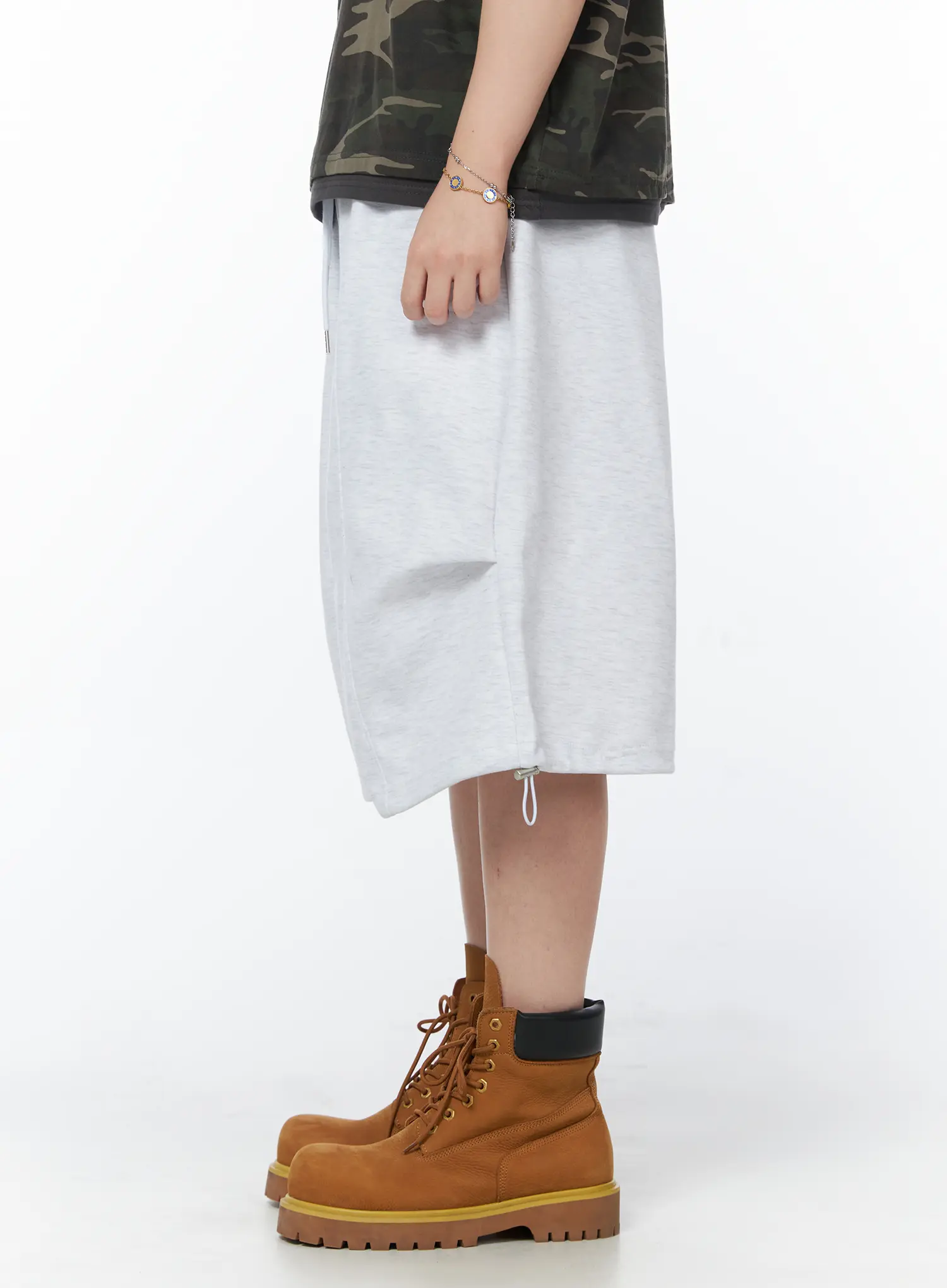 Men's Casual Parachute Shorts (Light Gray) IY522 - Image 5
