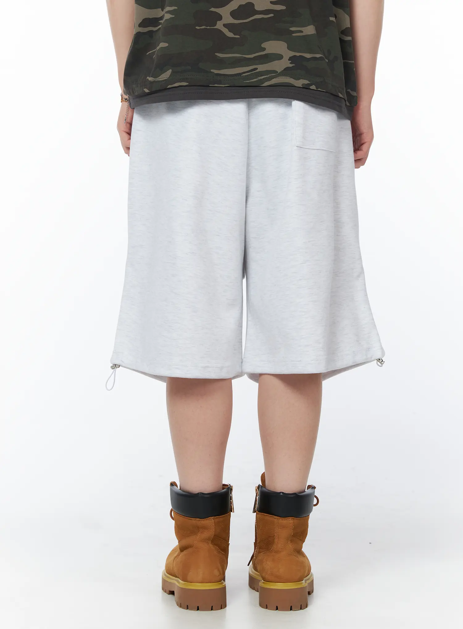 Men's Casual Parachute Shorts (Light Gray) IY522 - Image 7