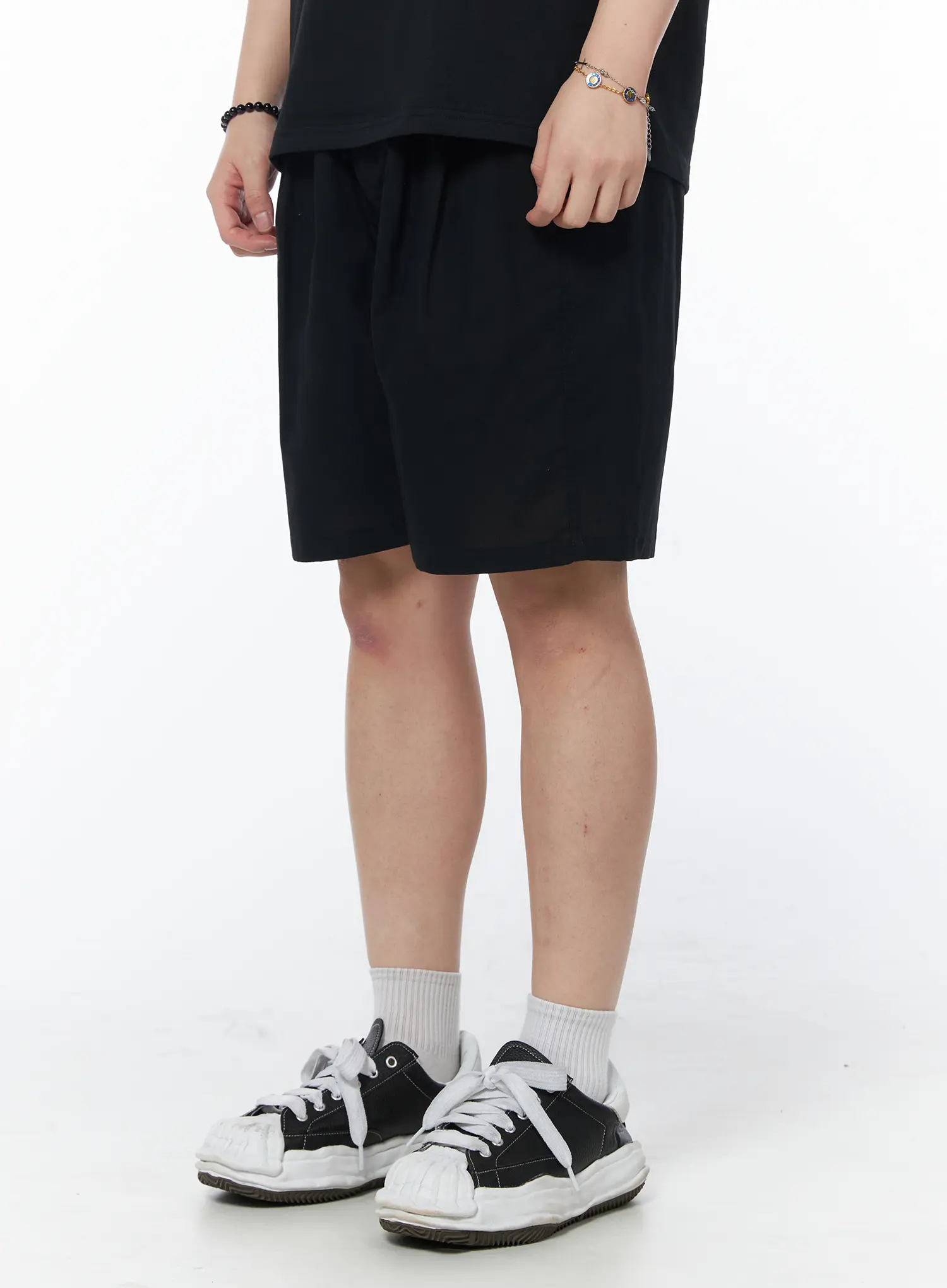 Men's Casual Pintuck Shorts (Black) IY522 - Image 4