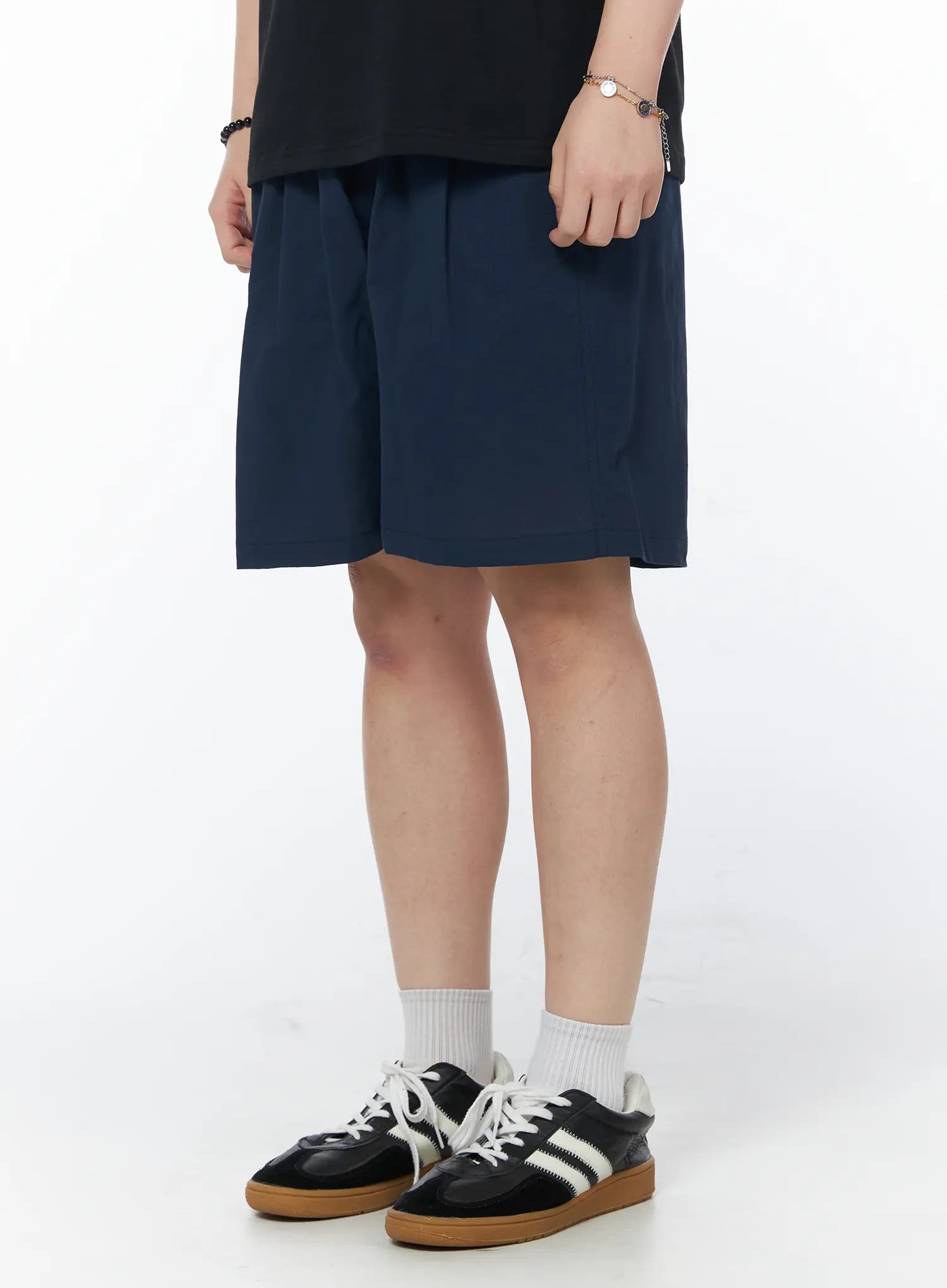 Men's Casual Pintuck Shorts (Dark Blue) IY522 - Image 2