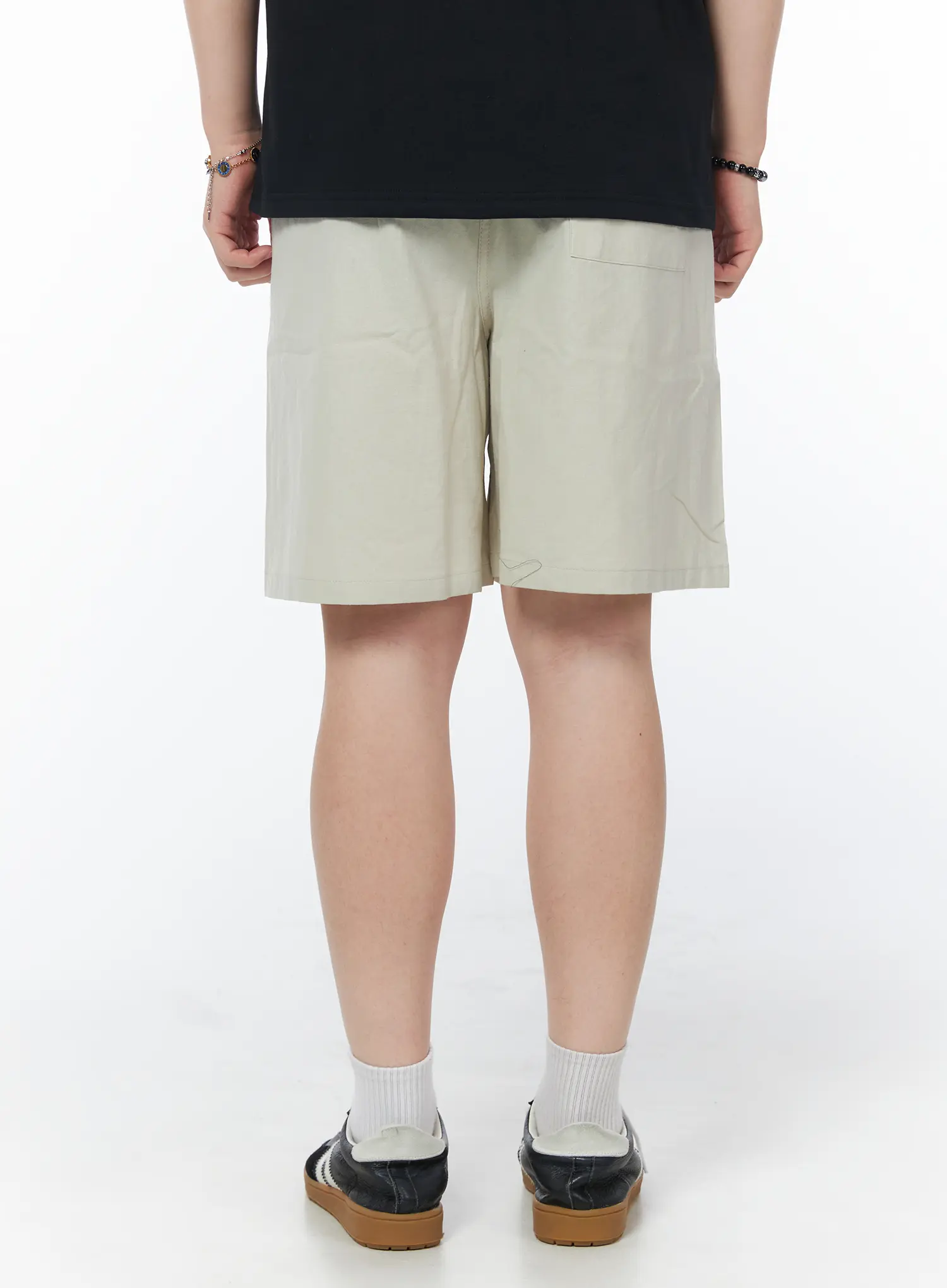 Men's Casual Pintuck Shorts (Light Beige) IY522 - Image 6