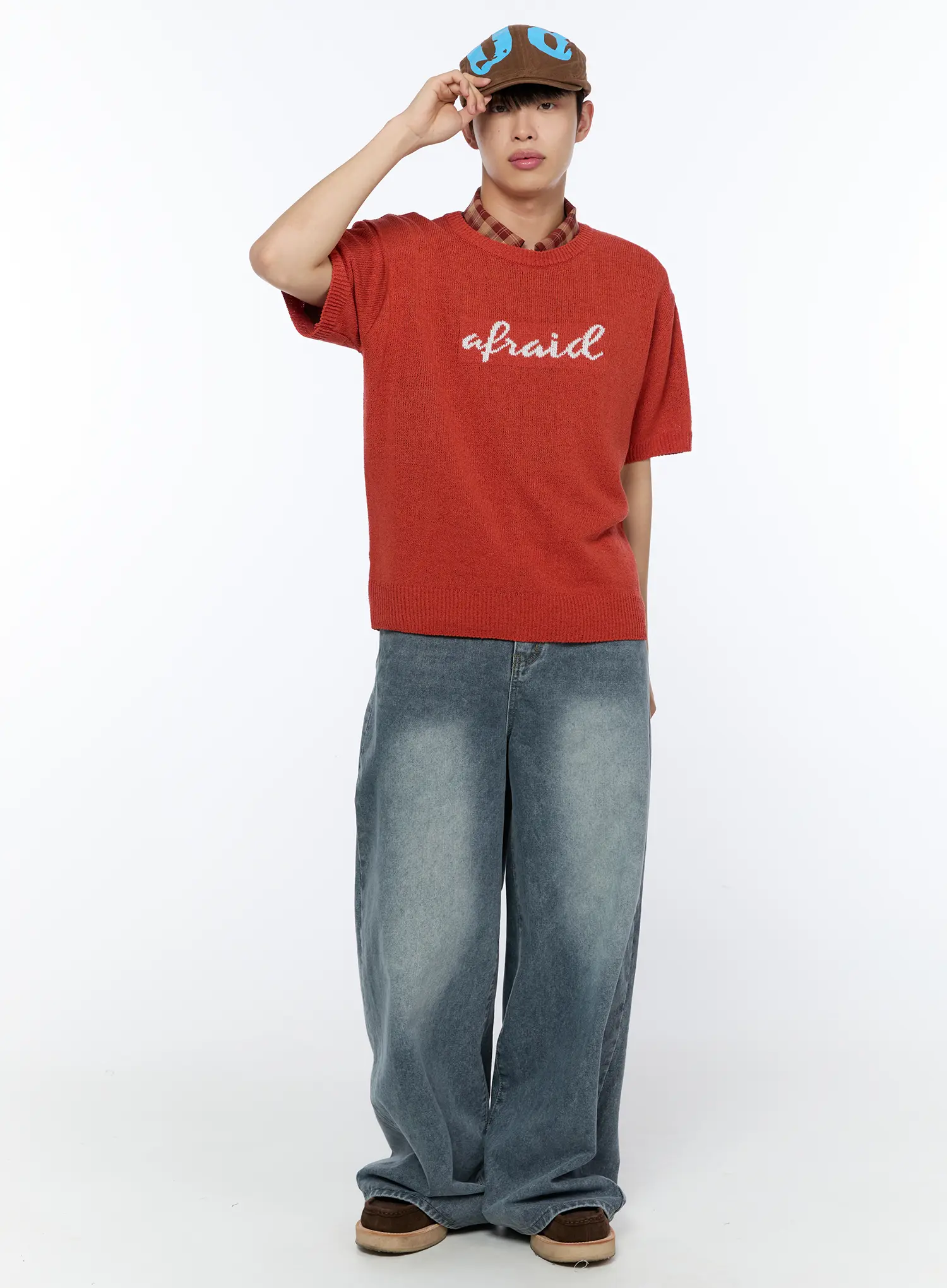 Men's Casual Slogan Knit Shirt IA517 - Image 8