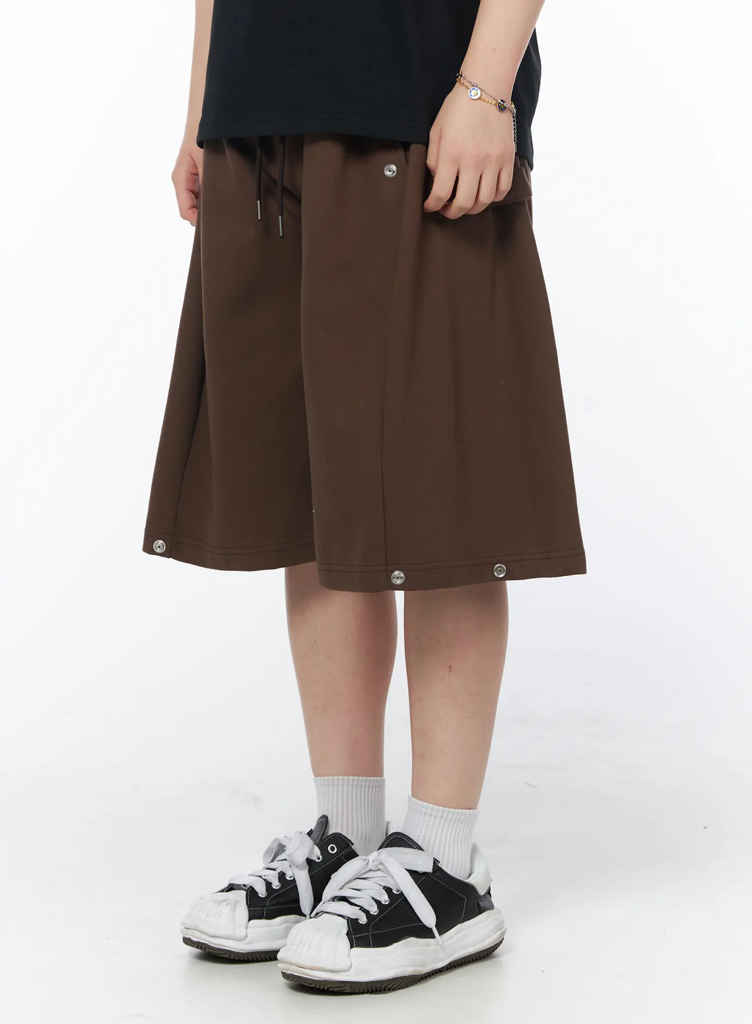Men's Casual Snap Button Bermuda Shorts (Dark Brown) IY522 - Image 4