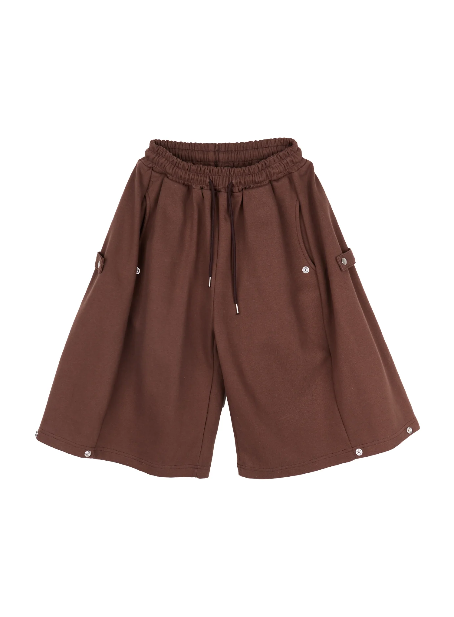 Men's Casual Snap Button Bermuda Shorts (Dark Brown) IY522 - Image 6
