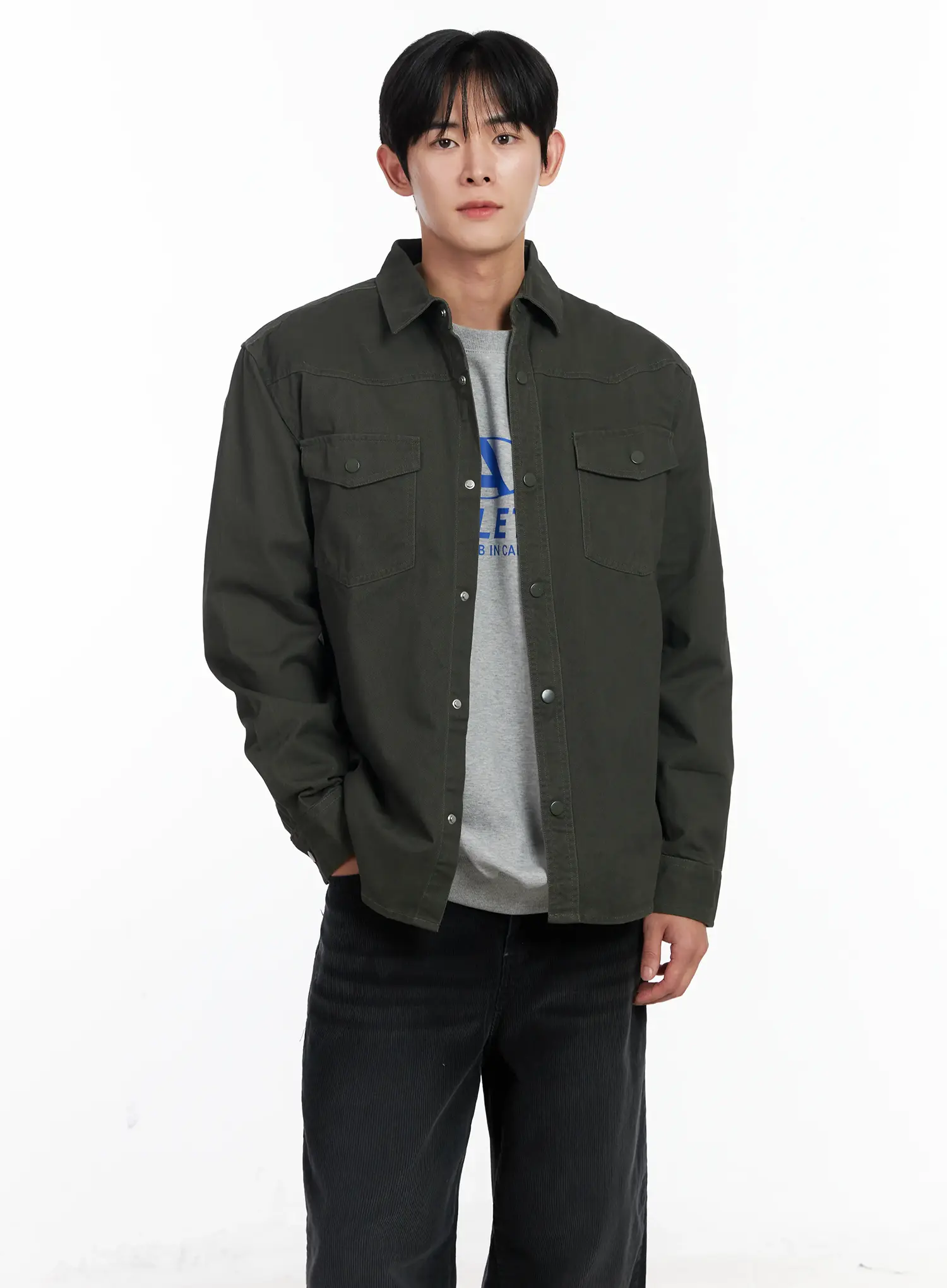 Men's Classic Cotton Snap Shirt IJ521