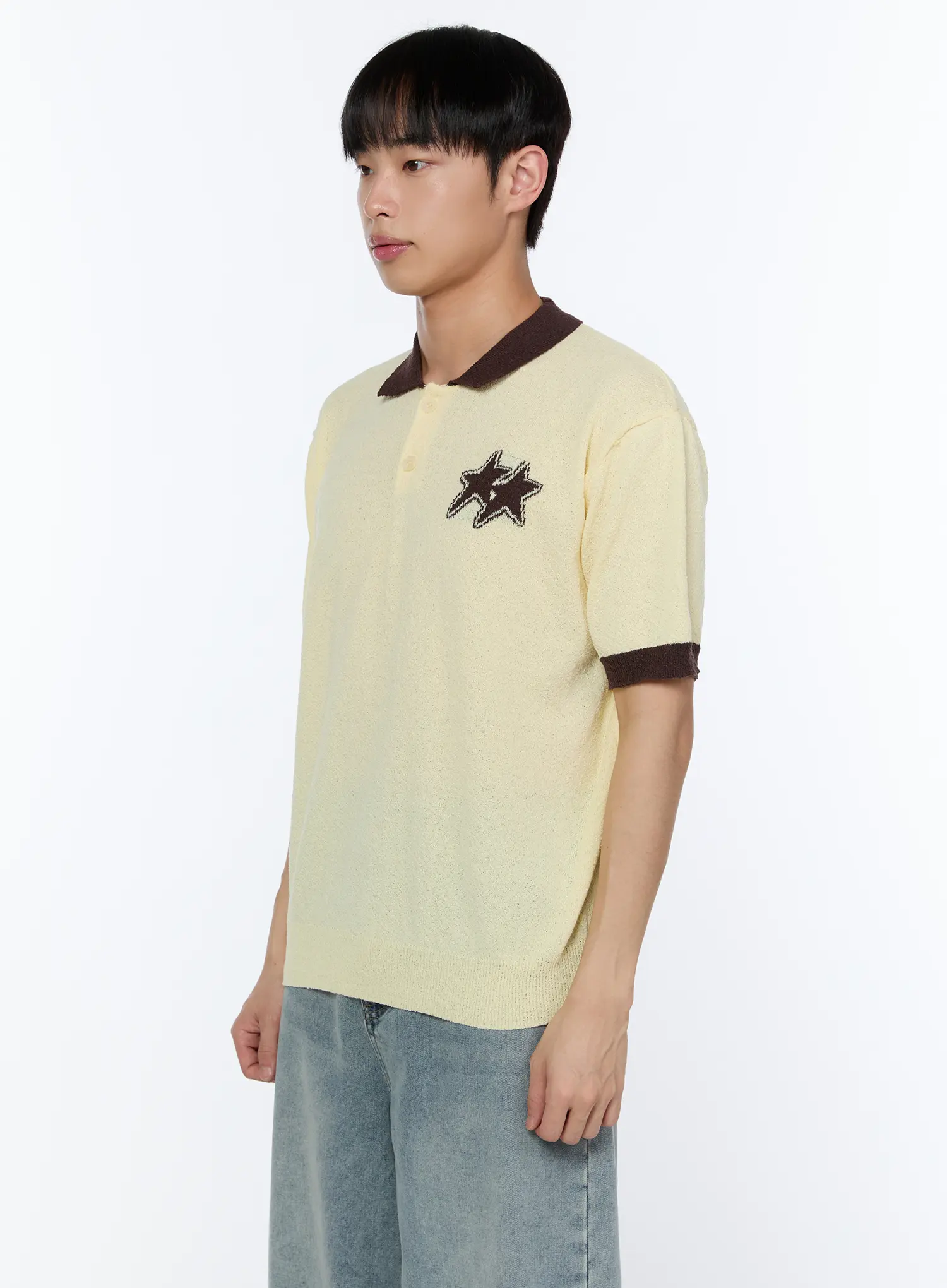 Men's Contrast Graphic Polo Shirt IA520 - Image 4