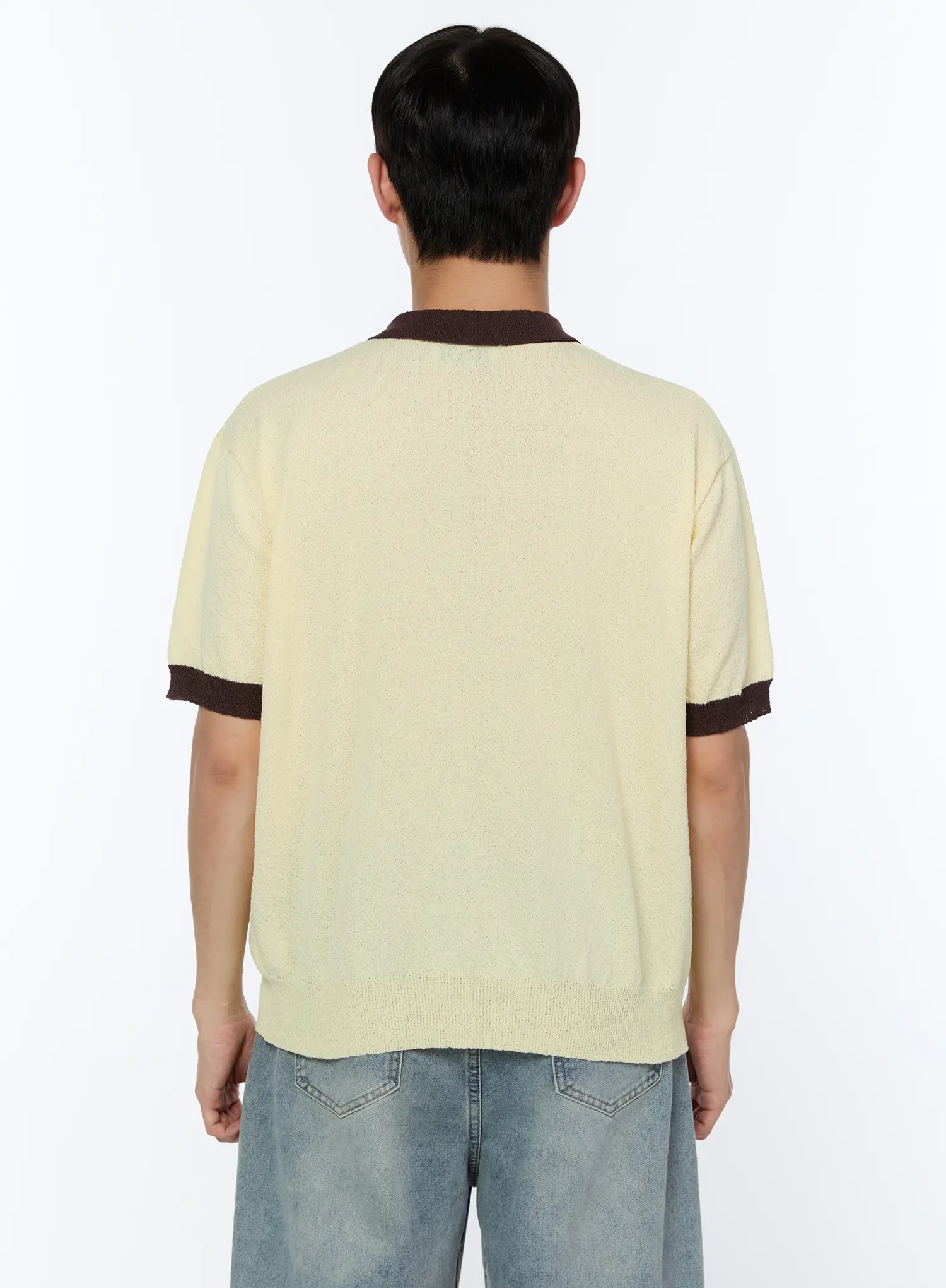 Men's Contrast Graphic Polo Shirt IA520 - Image 5