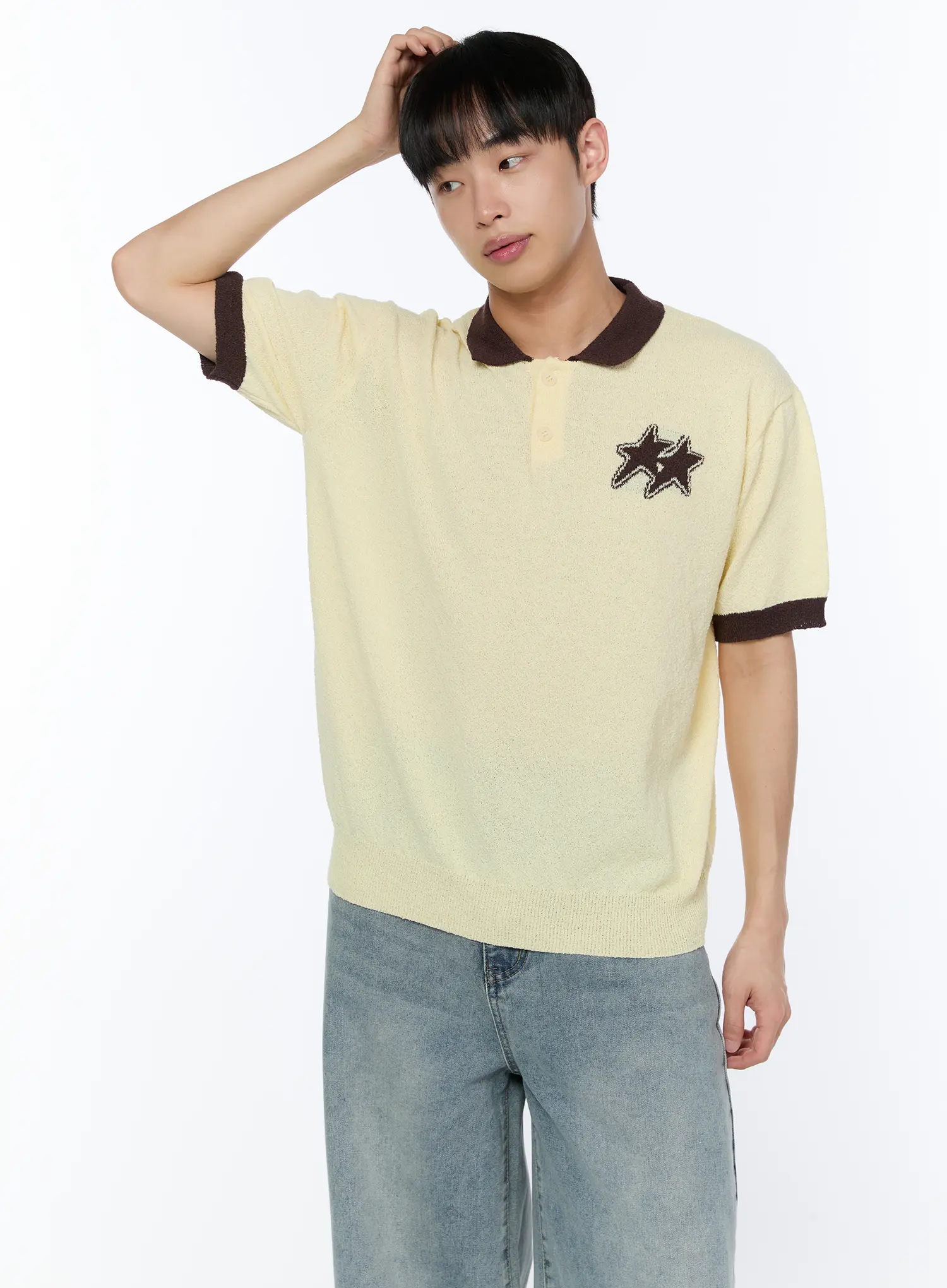 Men's Contrast Graphic Polo Shirt IA520 - Image 6