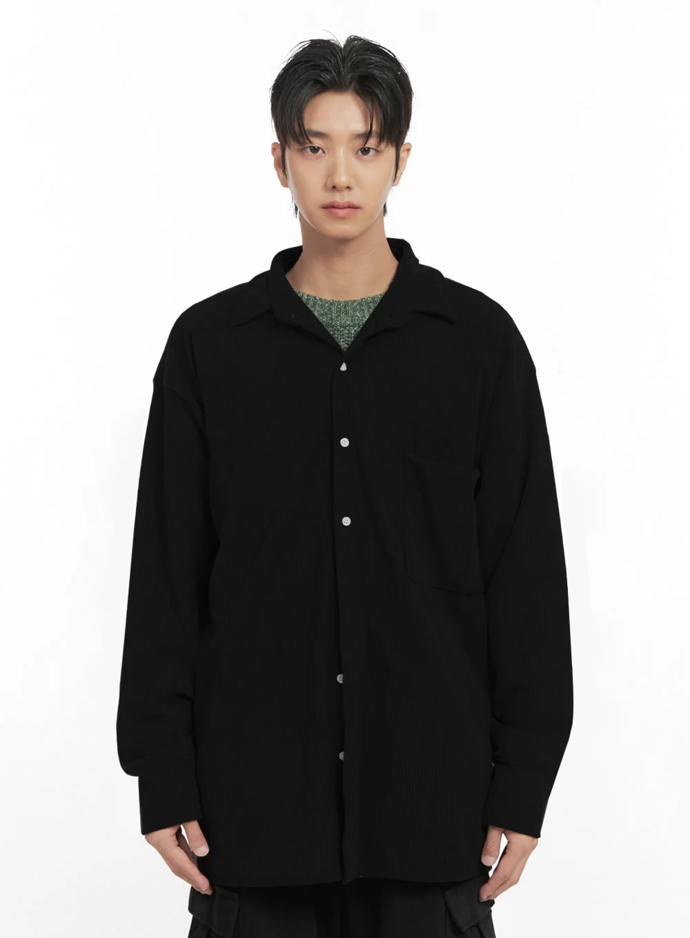 Men's Corduroy Collared Button-Up Shirt ID413 - Image 13