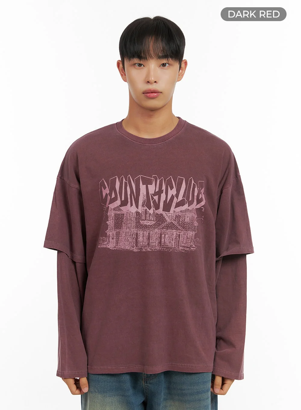 Men's Cotton Graphic Layered Long Sleeve IS420 - Image 11