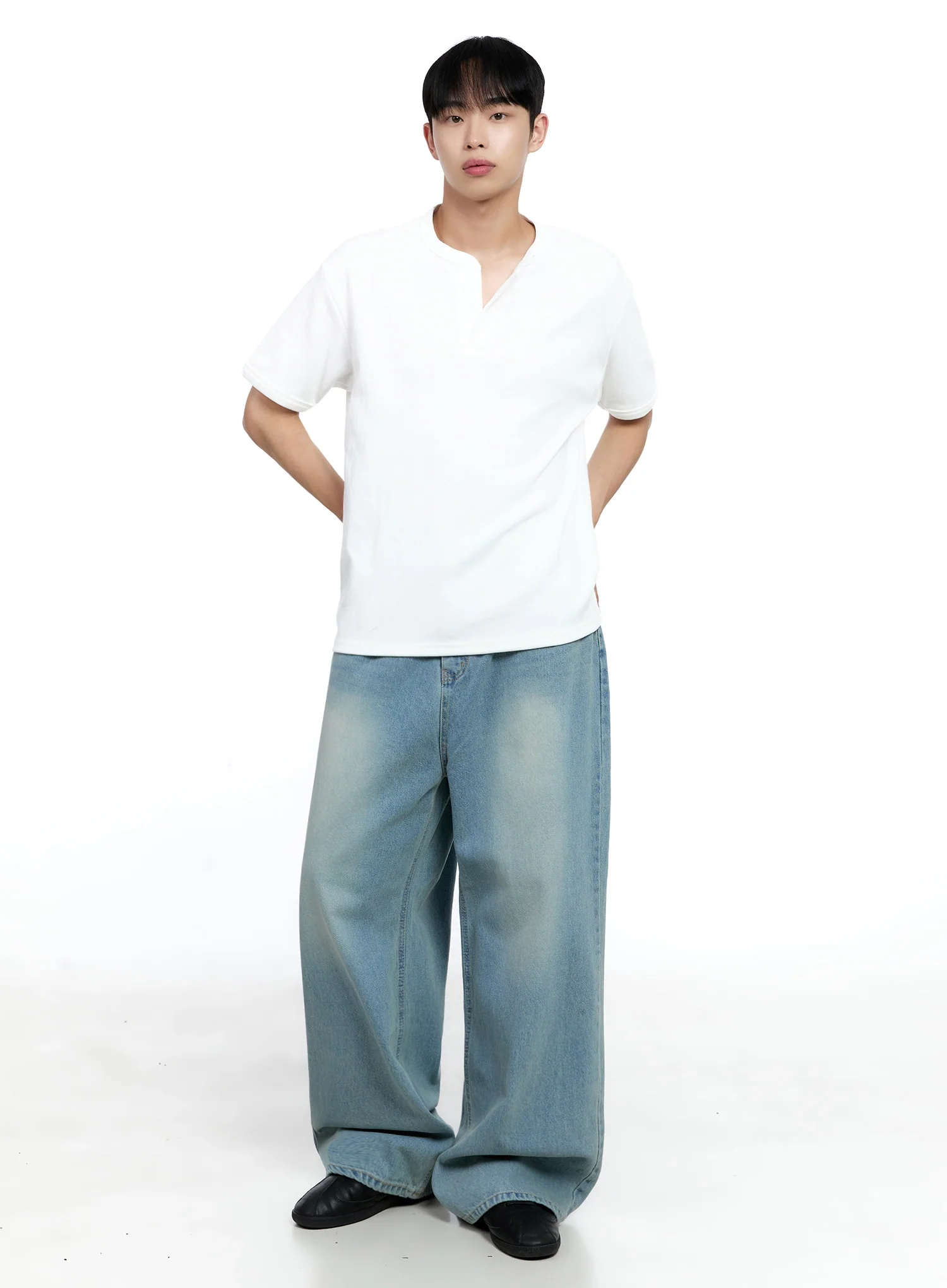 Men's Cotton Henley Tee IG520 - Image 3