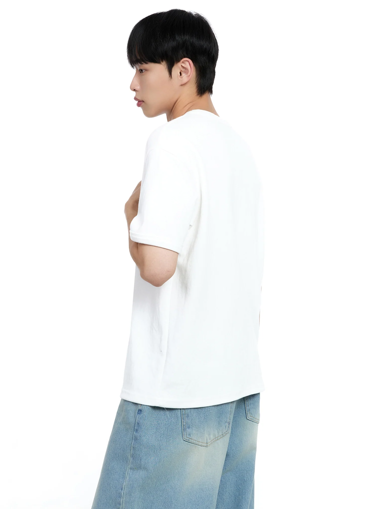 Men's Cotton Henley Tee IG520 - Image 8