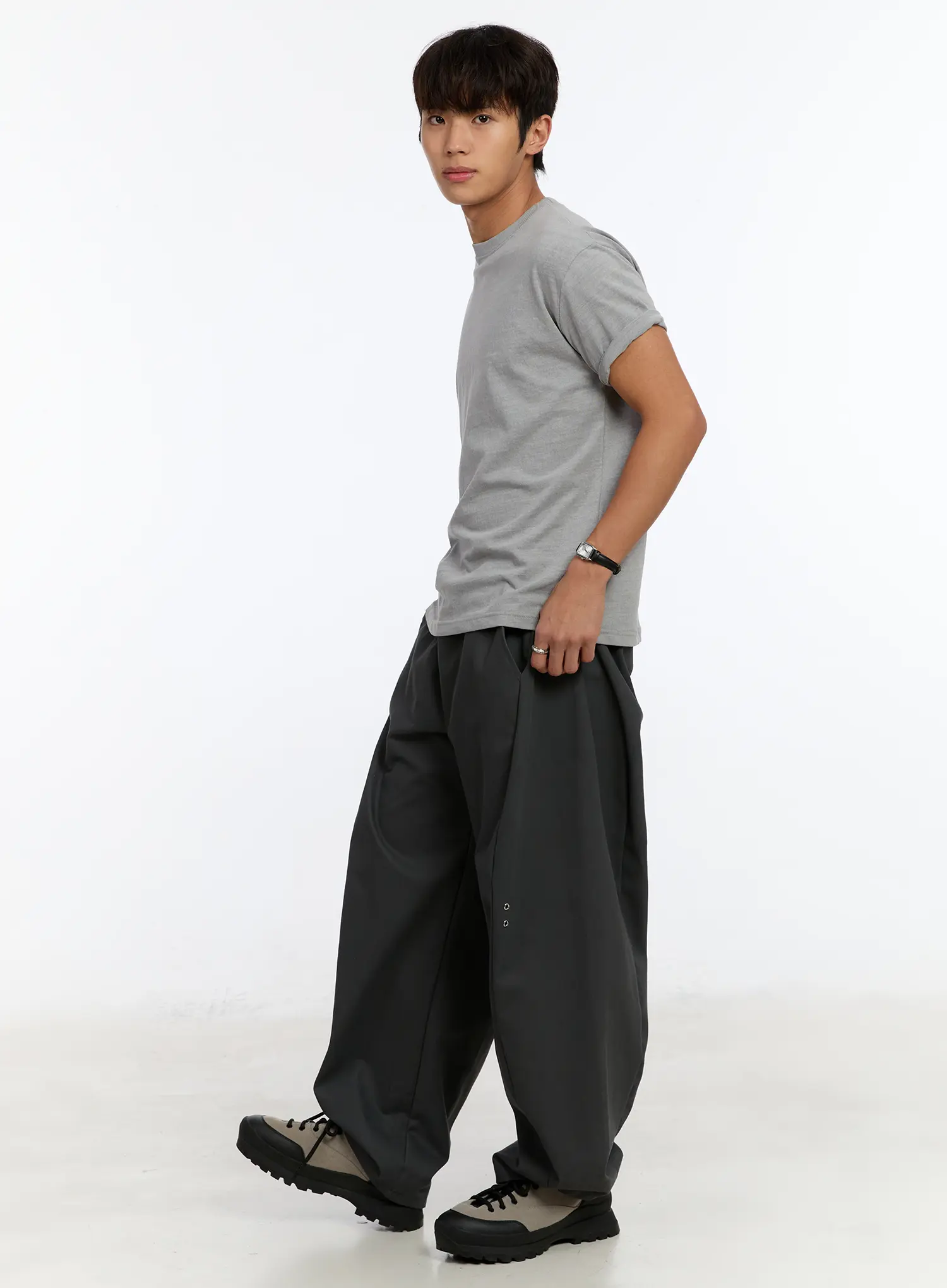 Men's Cotton Wide Leg Pants IM530 - Image 5