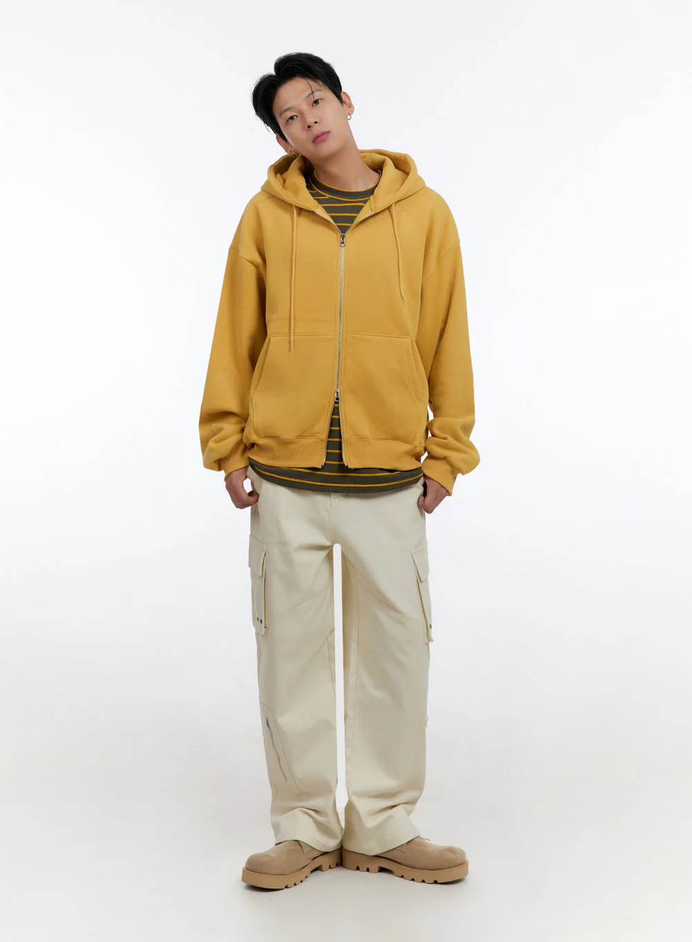 Men's Cozy Double Zip-Up Hoodie IO428 - Image 2
