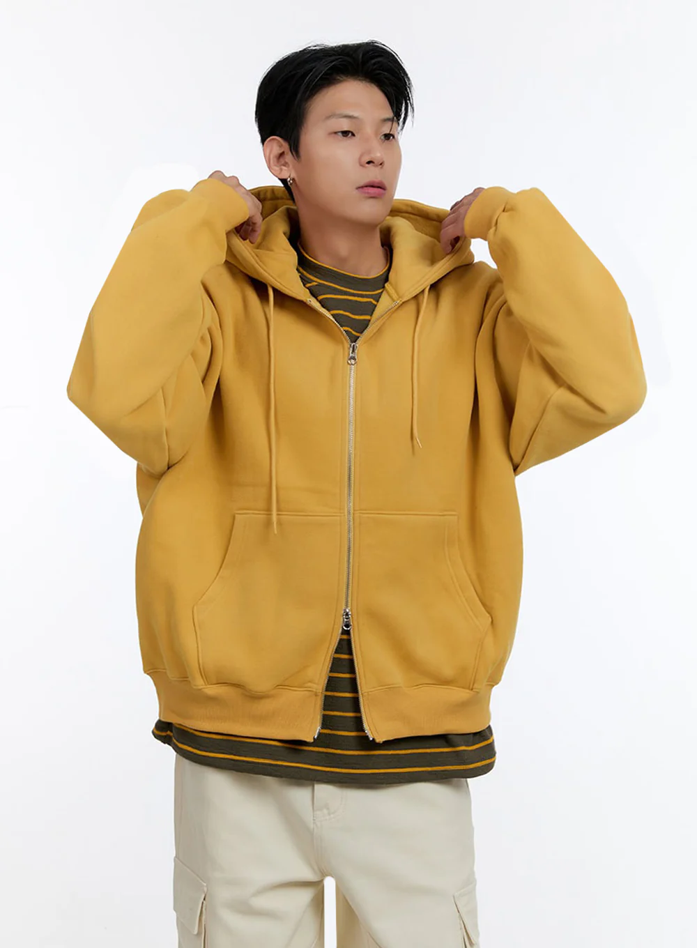 Men's Cozy Double Zip-Up Hoodie IO428 - Image 3