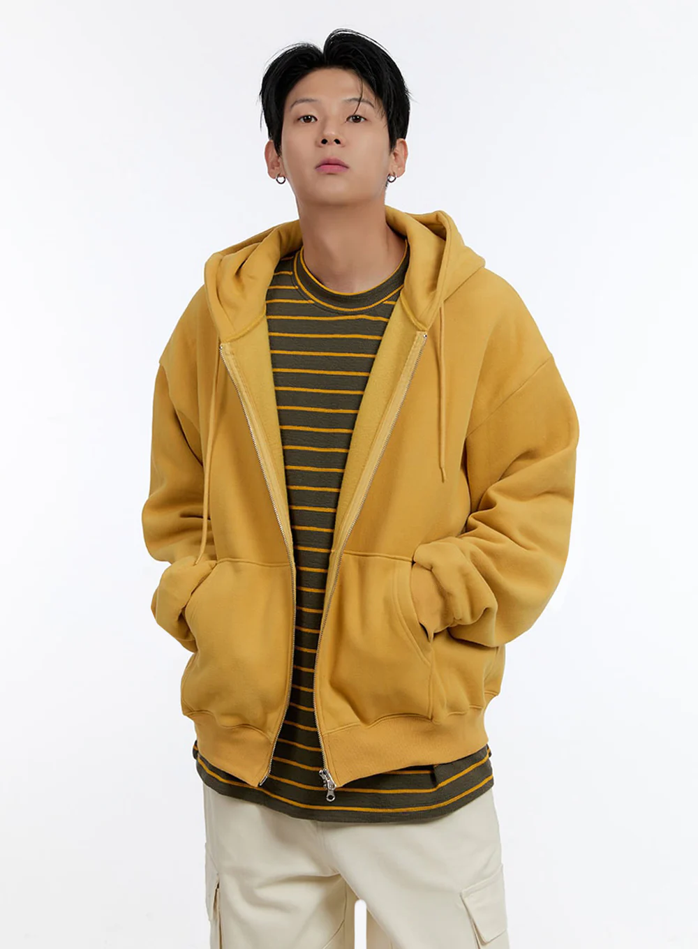 Men's Cozy Double Zip-Up Hoodie IO428 - Image 5