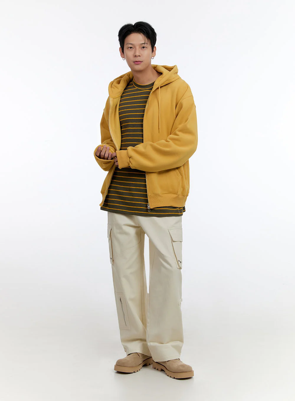 Men's Cozy Double Zip-Up Hoodie IO428 - Image 6