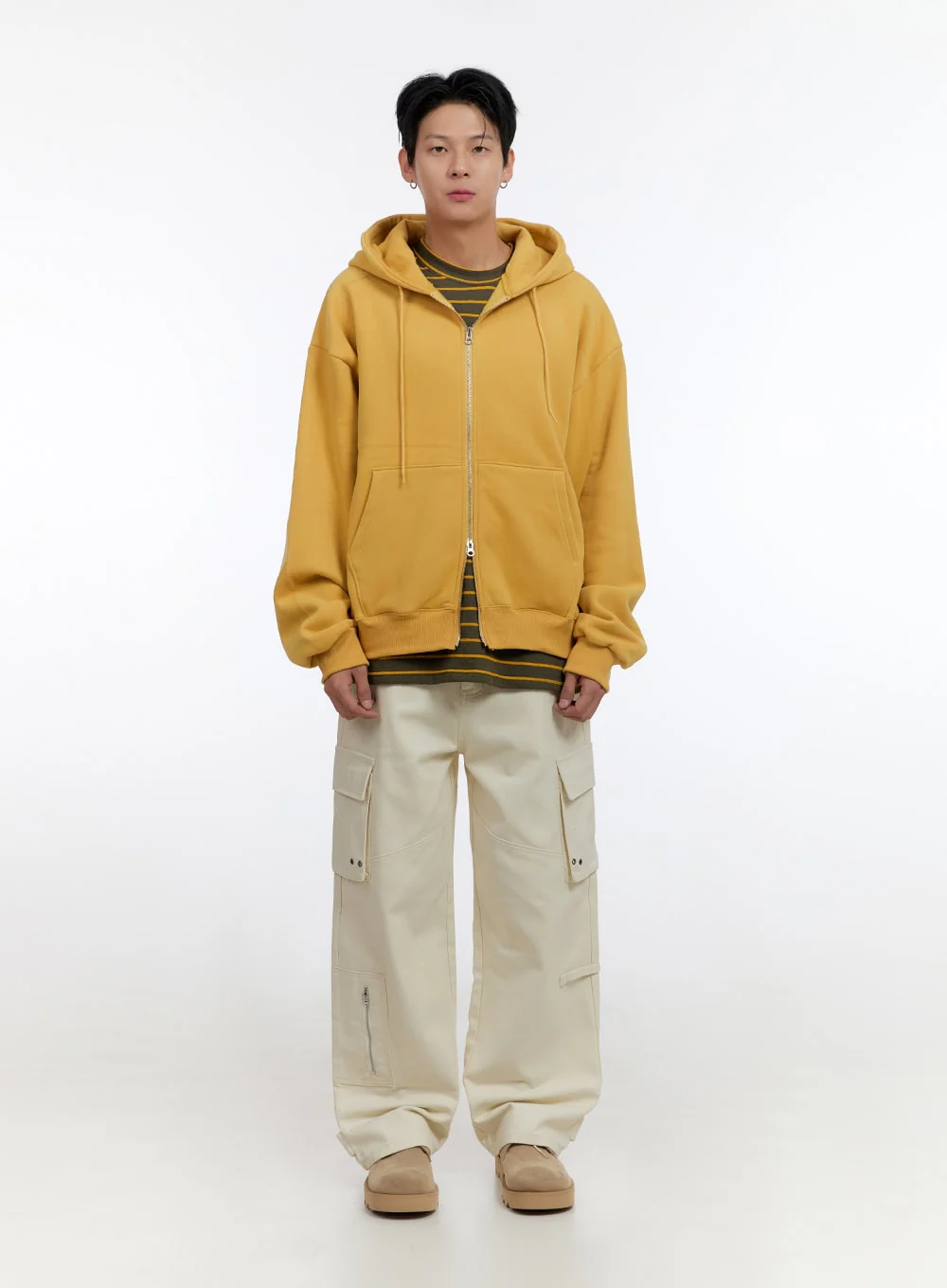 Men's Cozy Double Zip-Up Hoodie IO428 - Image 9