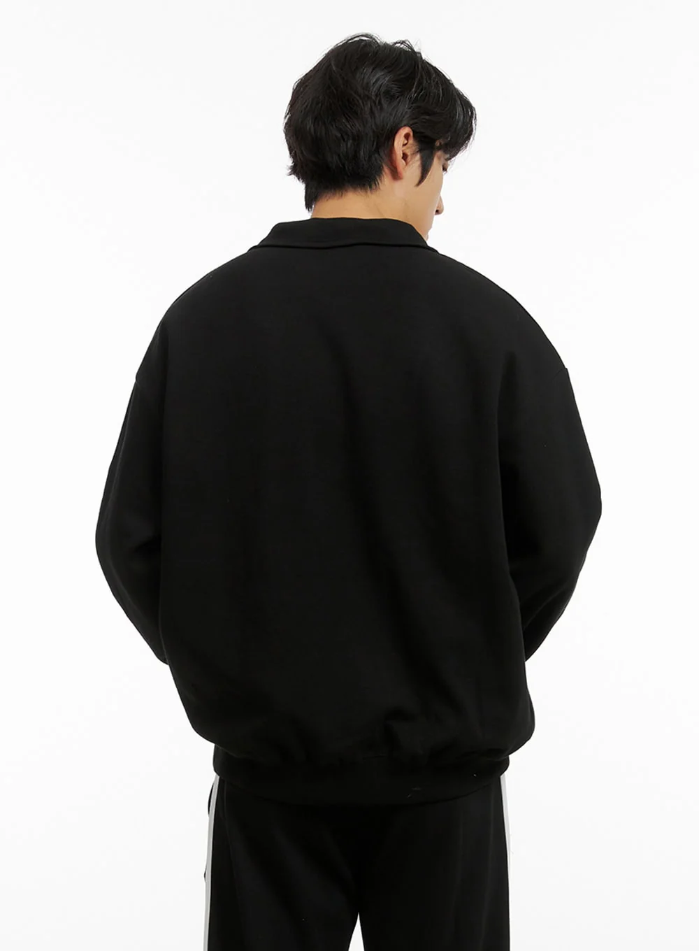 Men's Cozy Zip-Up Solid Sweatshirt (Black) IG409 - Image 5