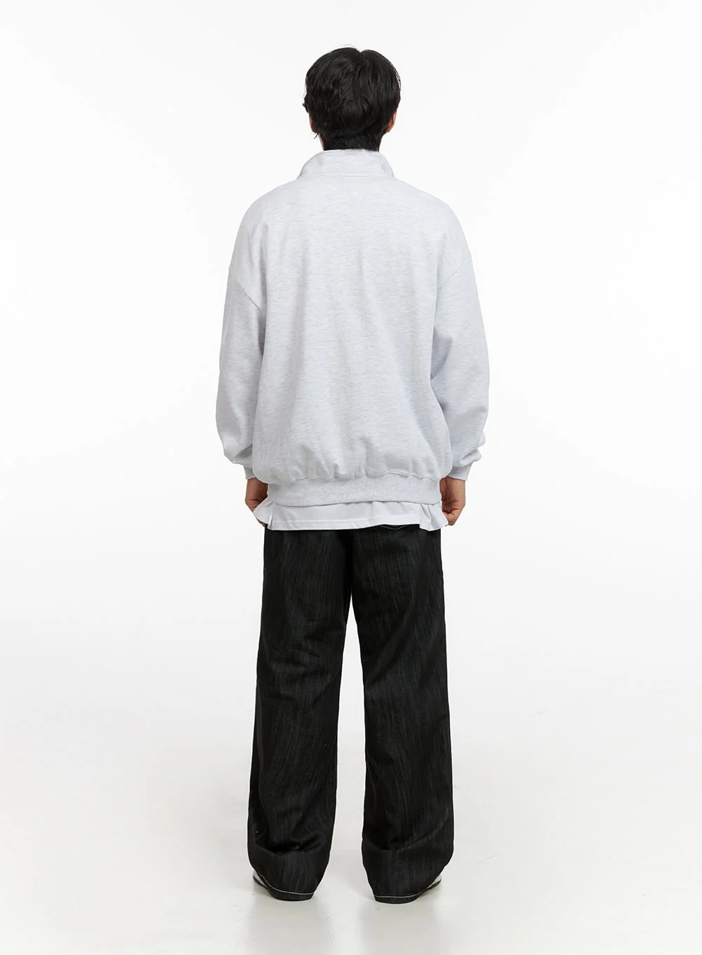 Men's Cozy Zip-Up Solid Sweatshirt (White) IG409 - Image 7