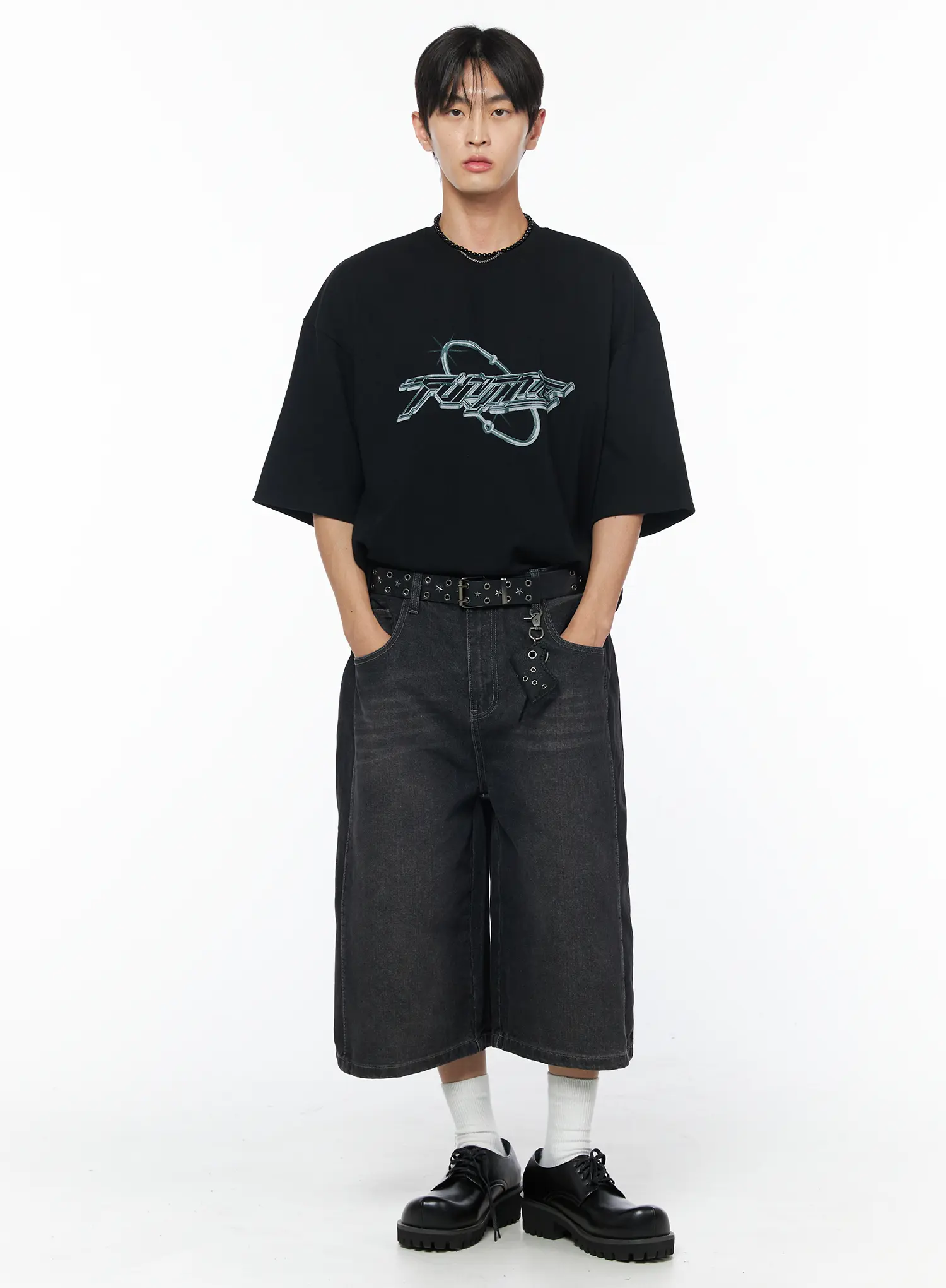 Men's Cyber Graphic Oversized Tee IU510 - Image 2