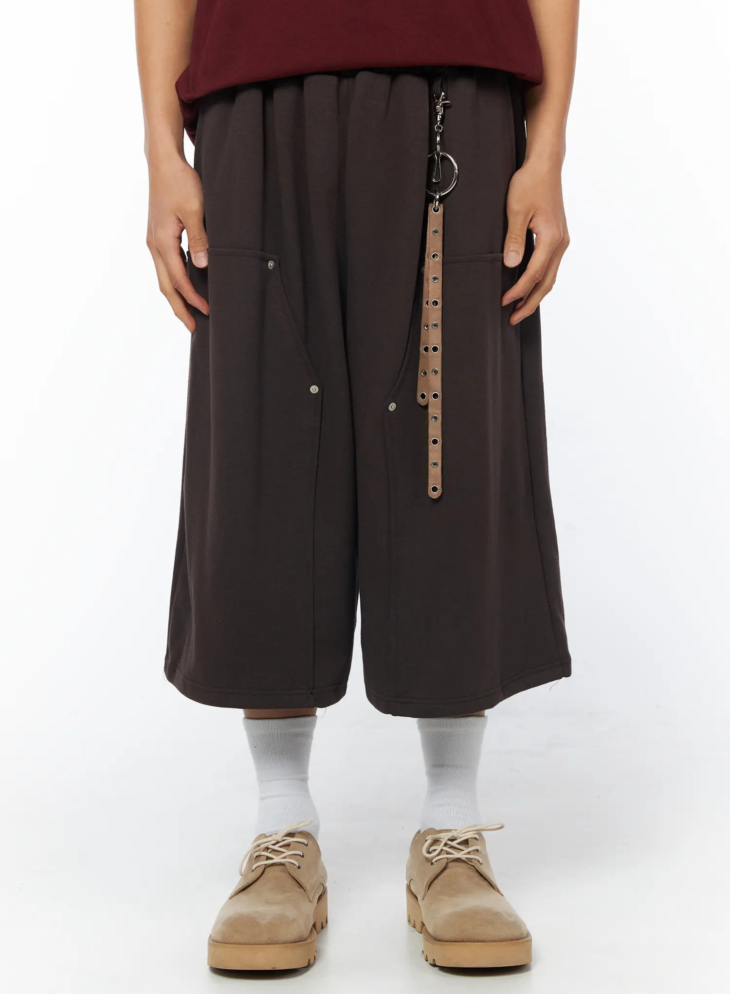 Men's Dark Brown Bermuda Sweat Shorts IU503