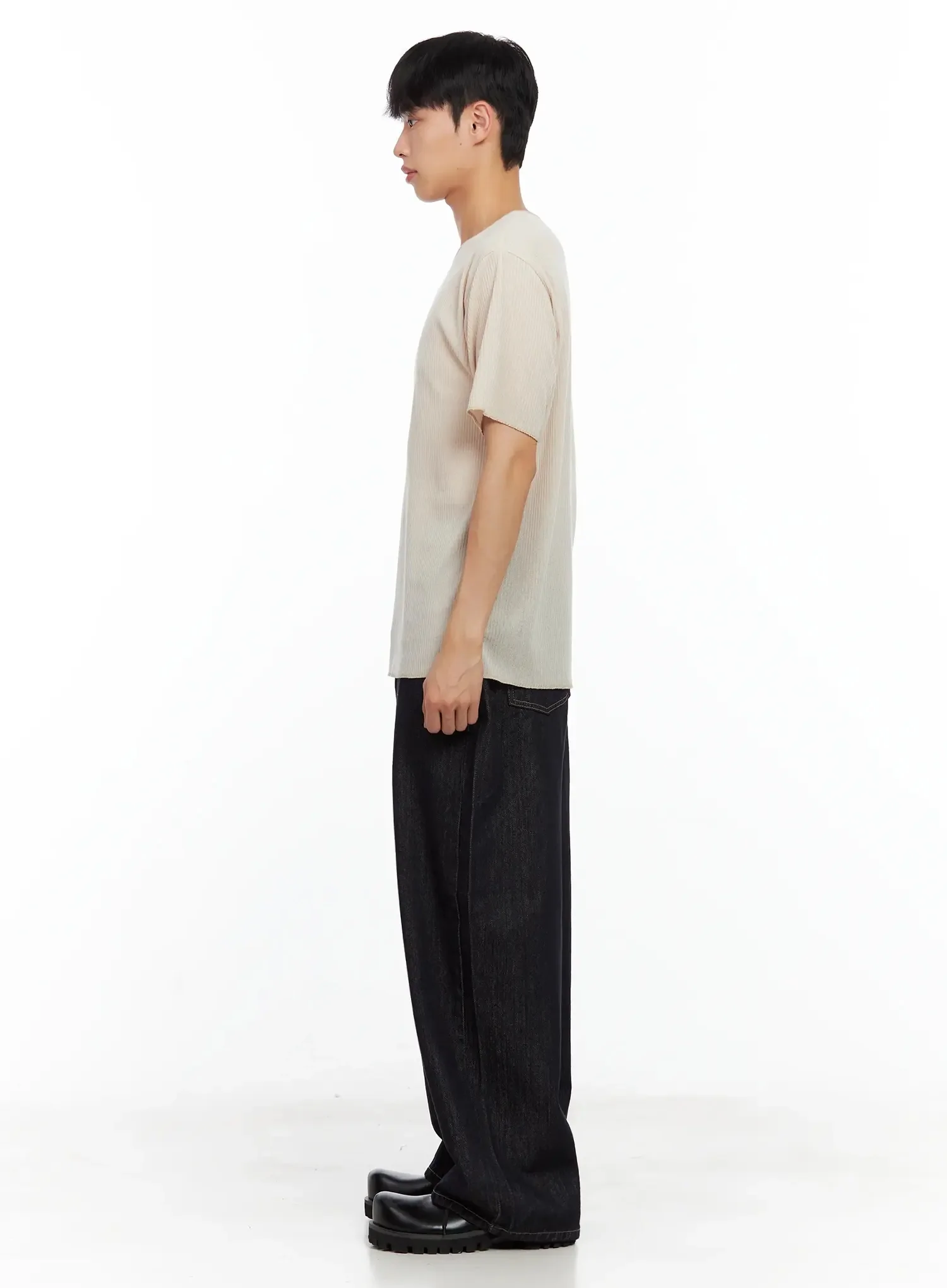 Men's Dark Denim Baggy Jeans IL516 - Image 8