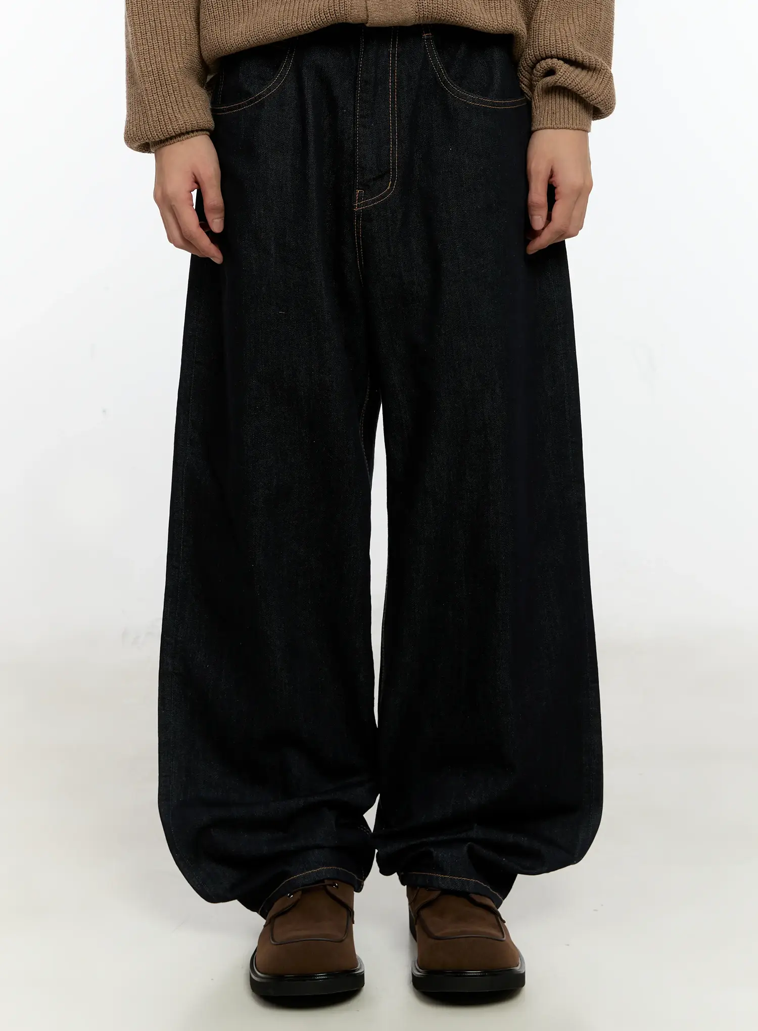 Men's Dark Wash Wide Leg Jeans IN503