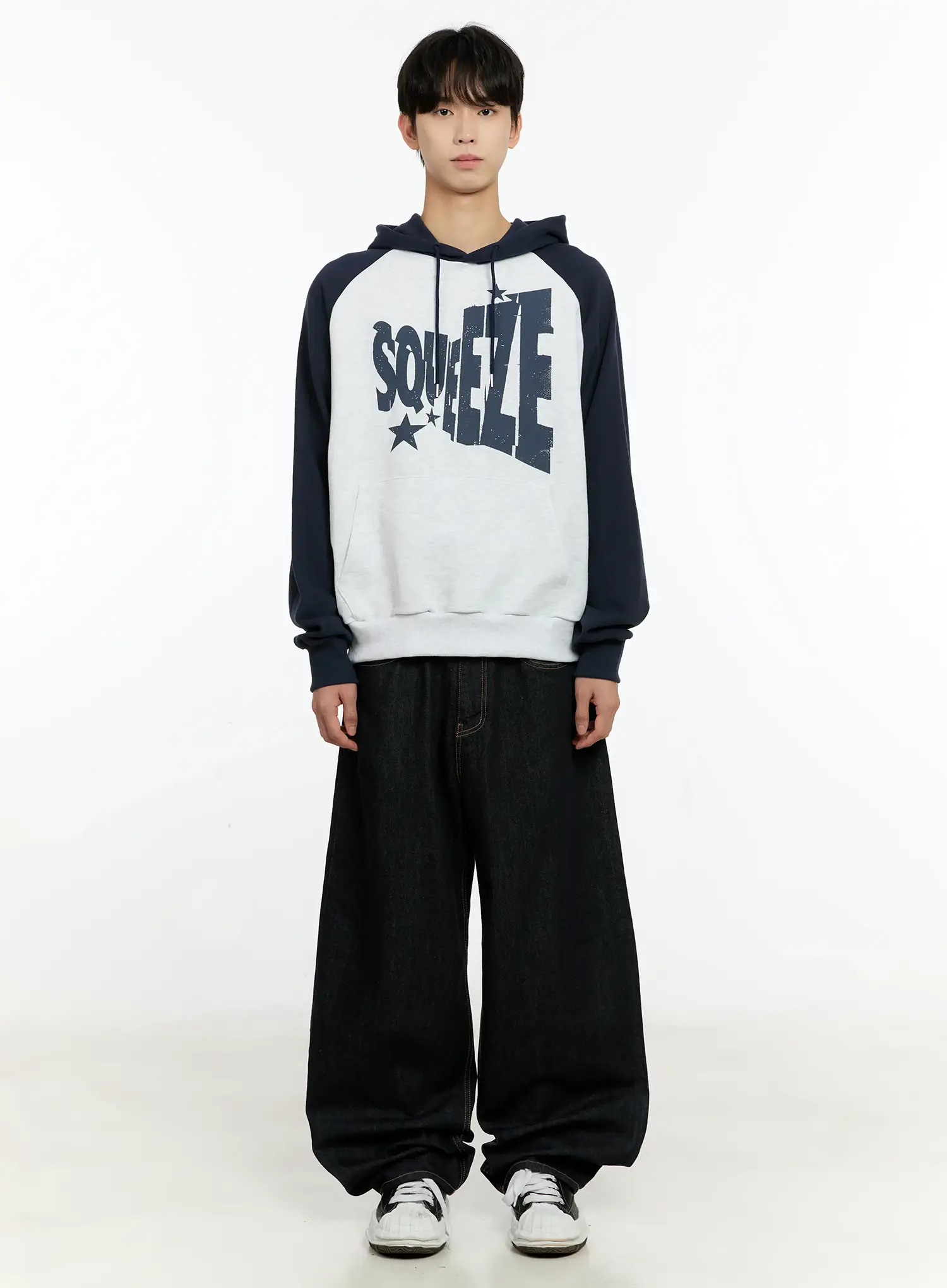 Men's Dark Wash Wide Leg Jeans IN503 - Image 3