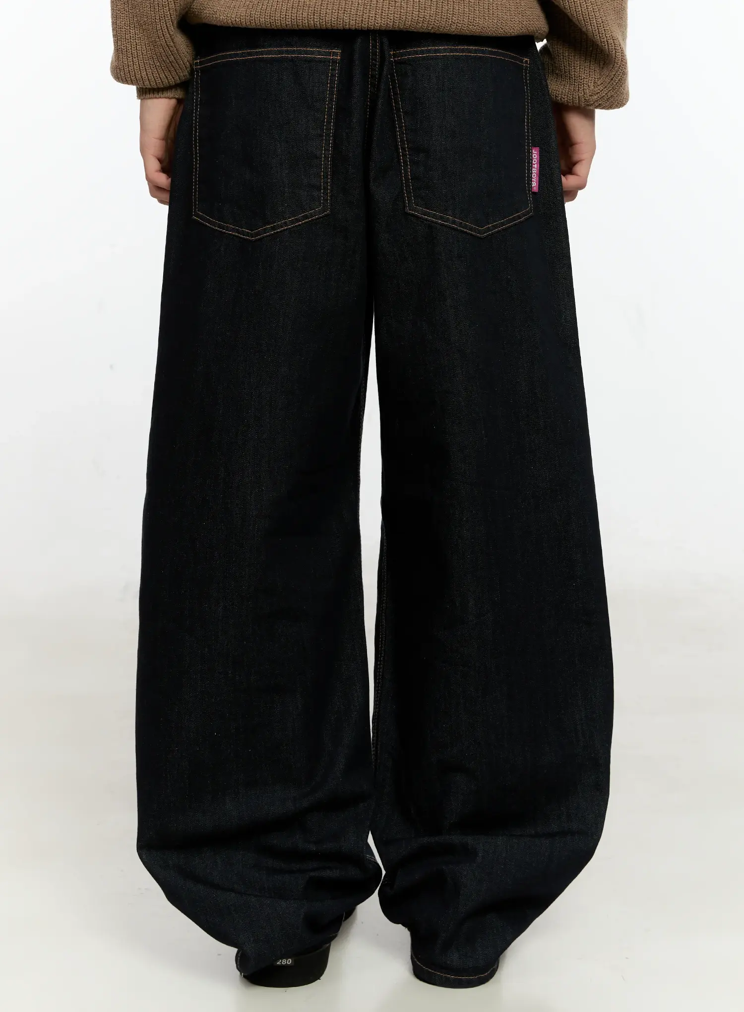 Men's Dark Wash Wide Leg Jeans IN503 - Image 6