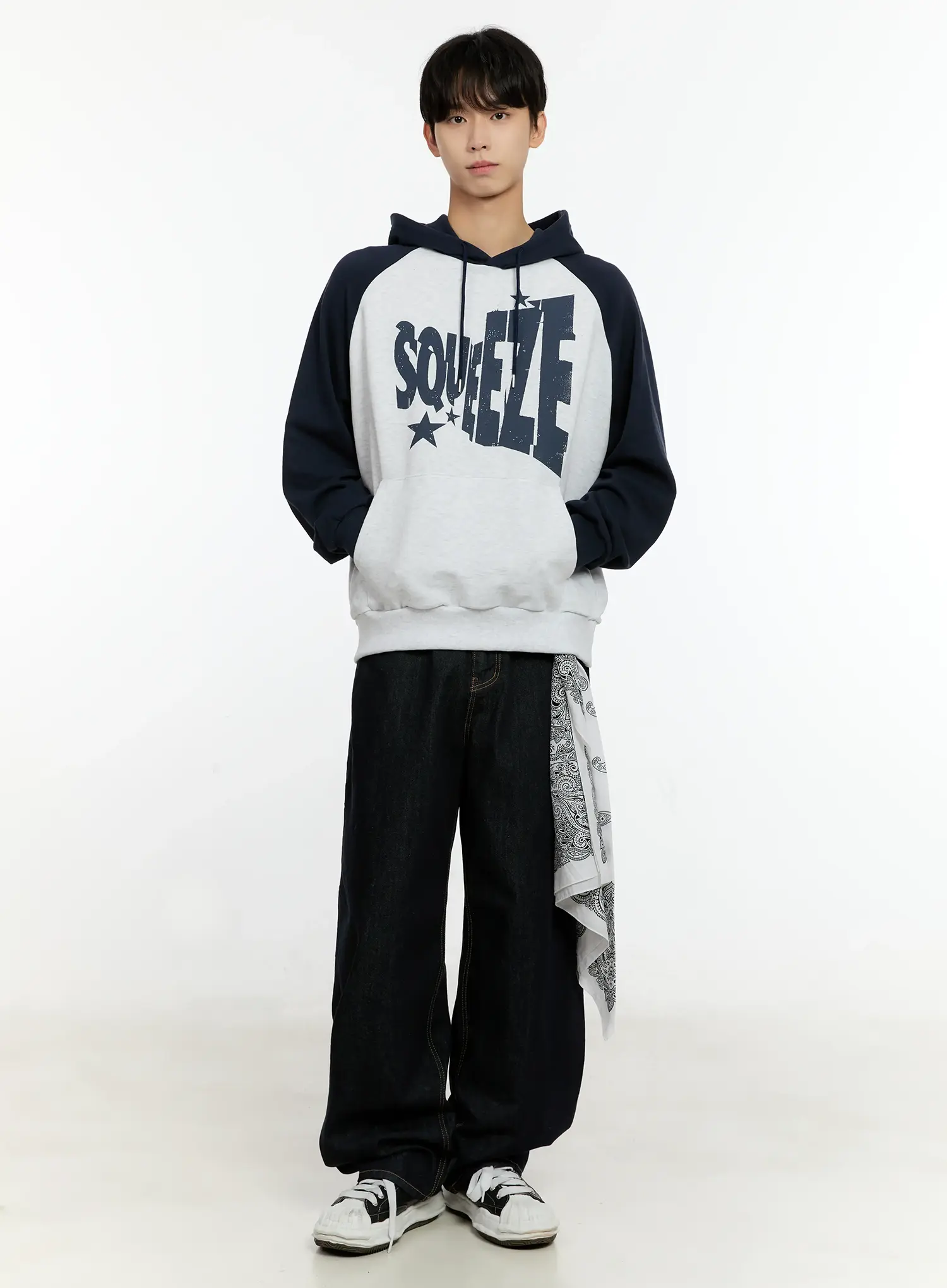 Men's Dark Wash Wide Leg Jeans IN503 - Image 8