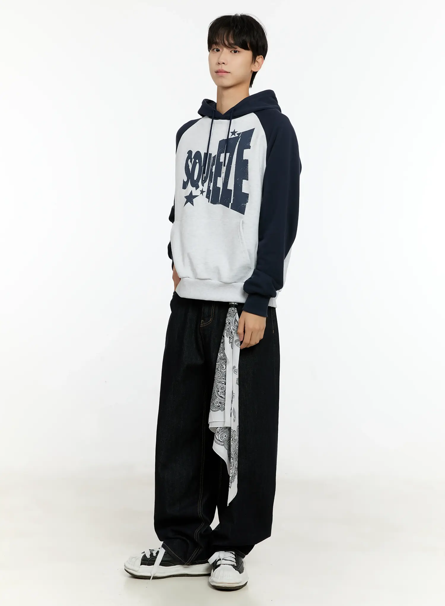 Men's Dark Wash Wide Leg Jeans IN503 - Image 9