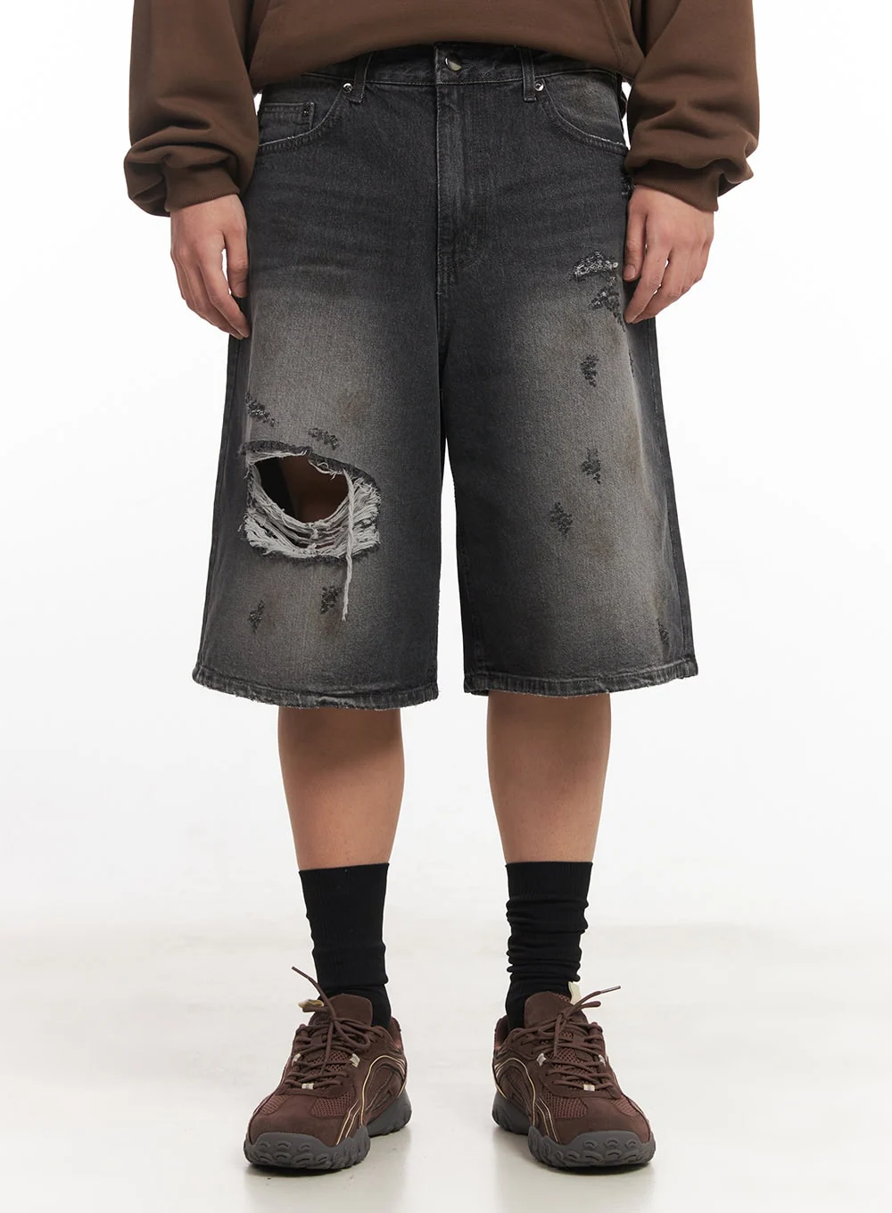 Men's Destroyed Burmuda Denim Shorts IM528 - Image 2