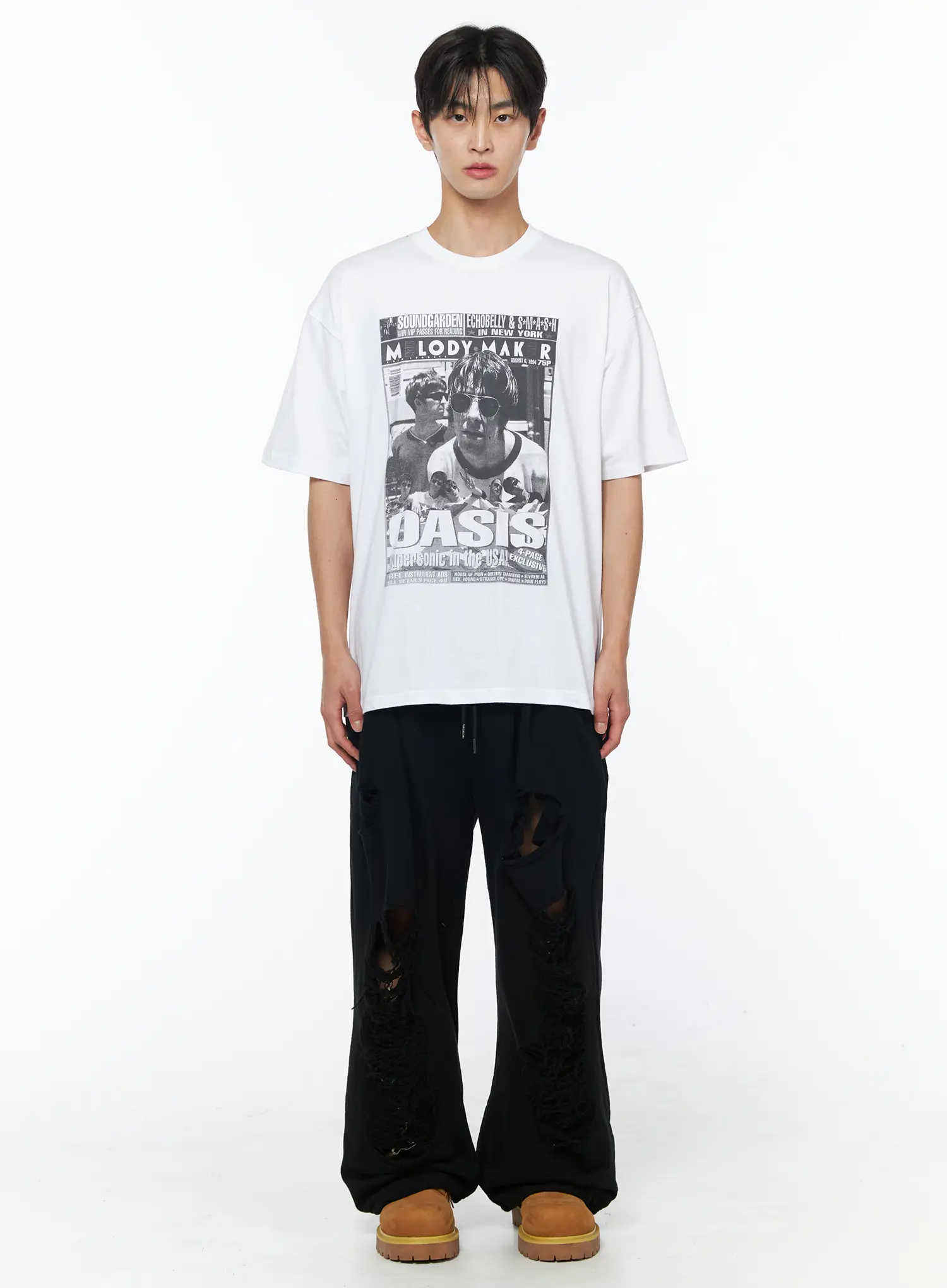 Men's Distressed Sweatpants (Black) IU510 - Image 4