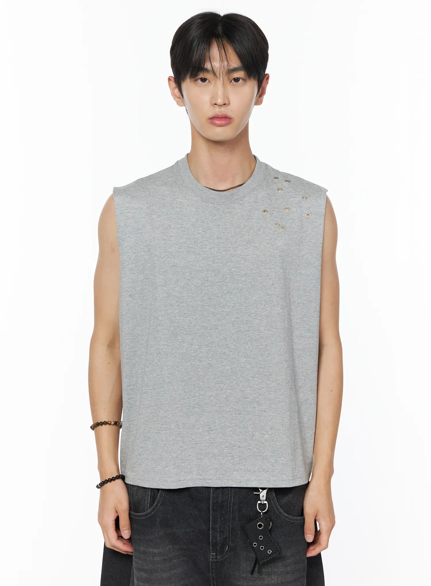 Men's Eyelet Semi-Crop Tank IU510 - Image 11